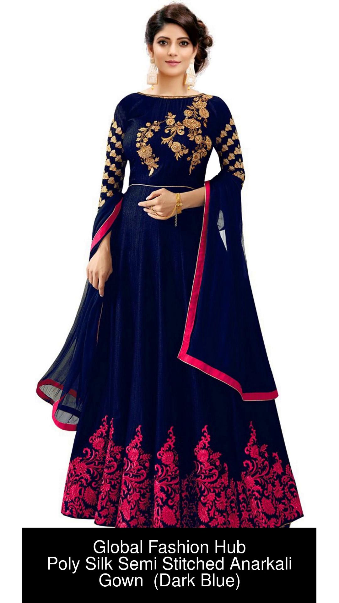 Buy PristiveFashionHub Women's Codding Long Anarkali Gown With Duppta(Free  Size) - at Best Price Best Indian Collection Saree - Gia Designer