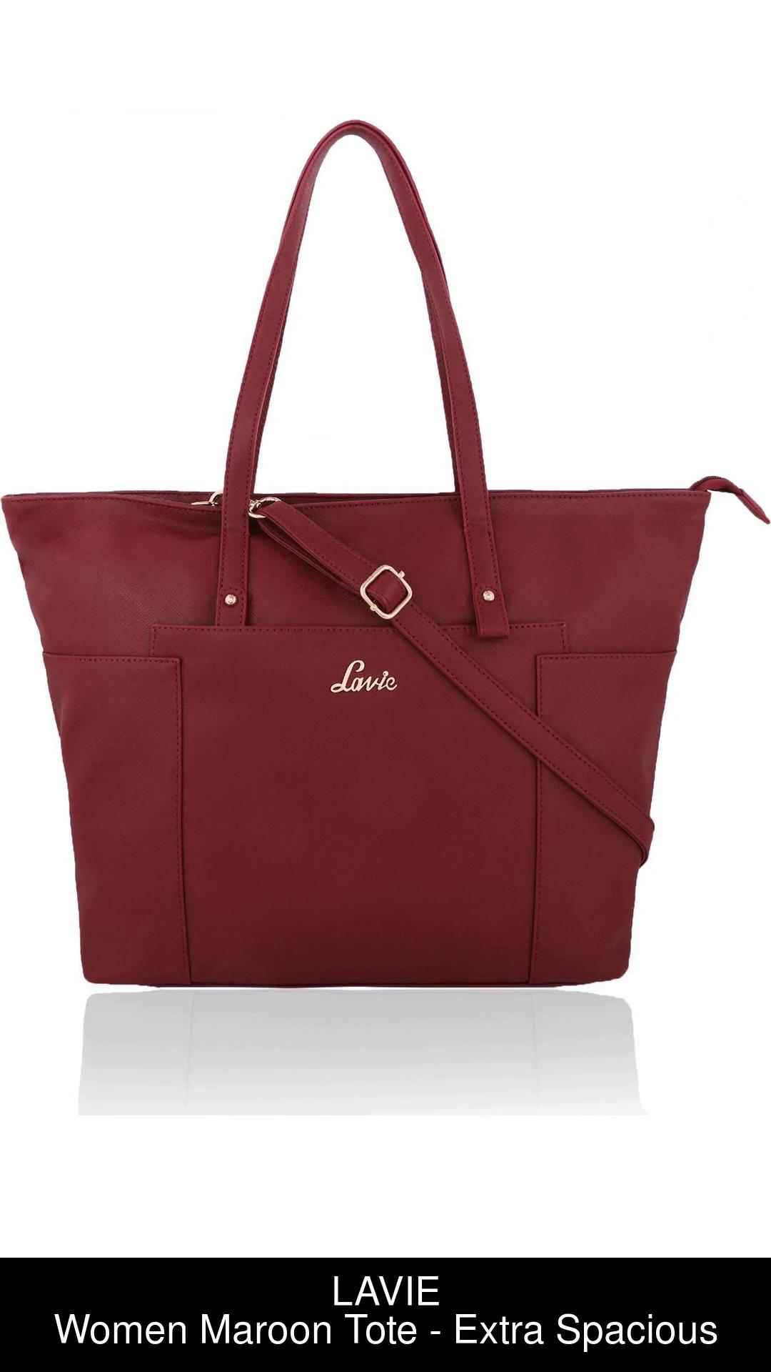 Buy LAVIE Women Maroon Tote Maroon Online @ Best Price in India