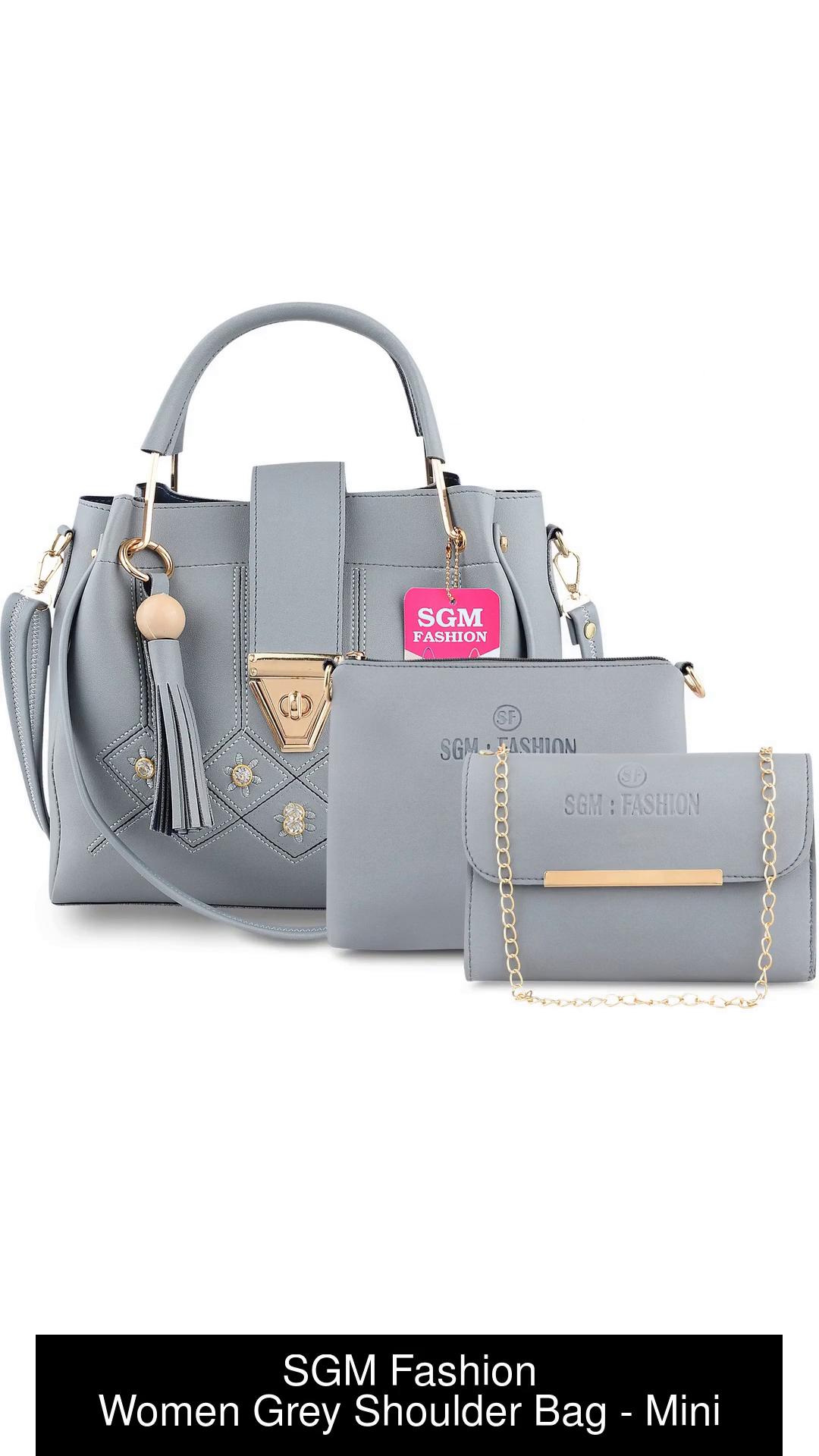 Buy SGM FASHION Women Pu Leather New Latest Trendy Fashion Ladies Handbag  with Sling Bag, Ladies Stylish Combo of 3 - Light Grey at