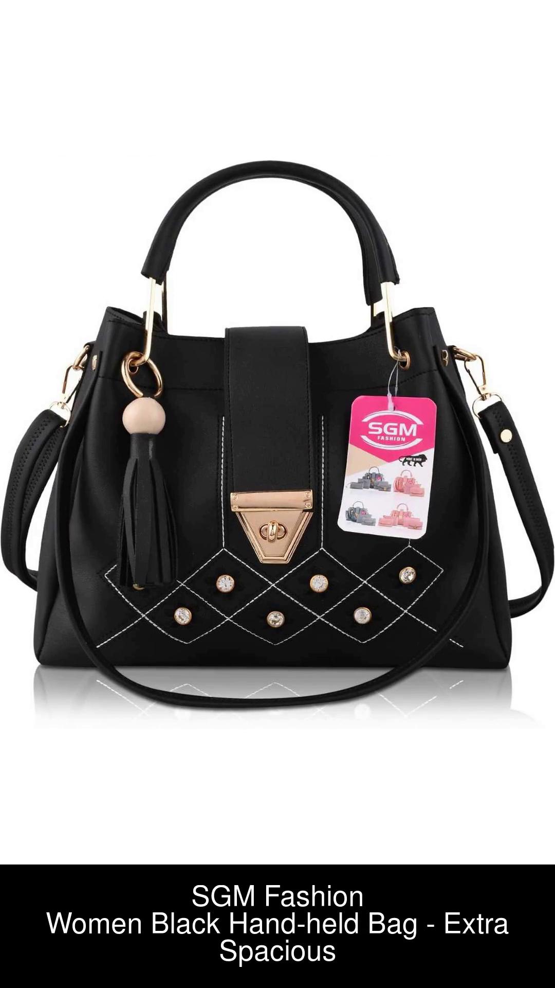 Buy SGM Fashion Women Black Hand held Bag BLACK Online Best