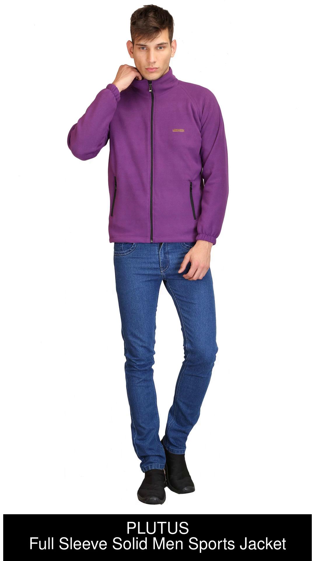 PLUTUS Full Sleeve Solid Men Jacket Buy Purple PLUTUS Full