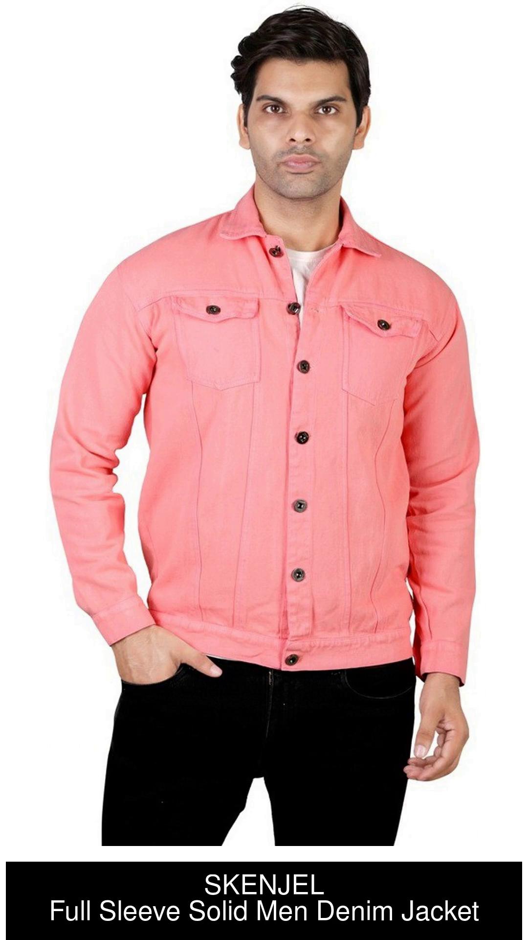 Peach Color Denim Jacket With Upper Embroidery Details | lupon.gov.ph