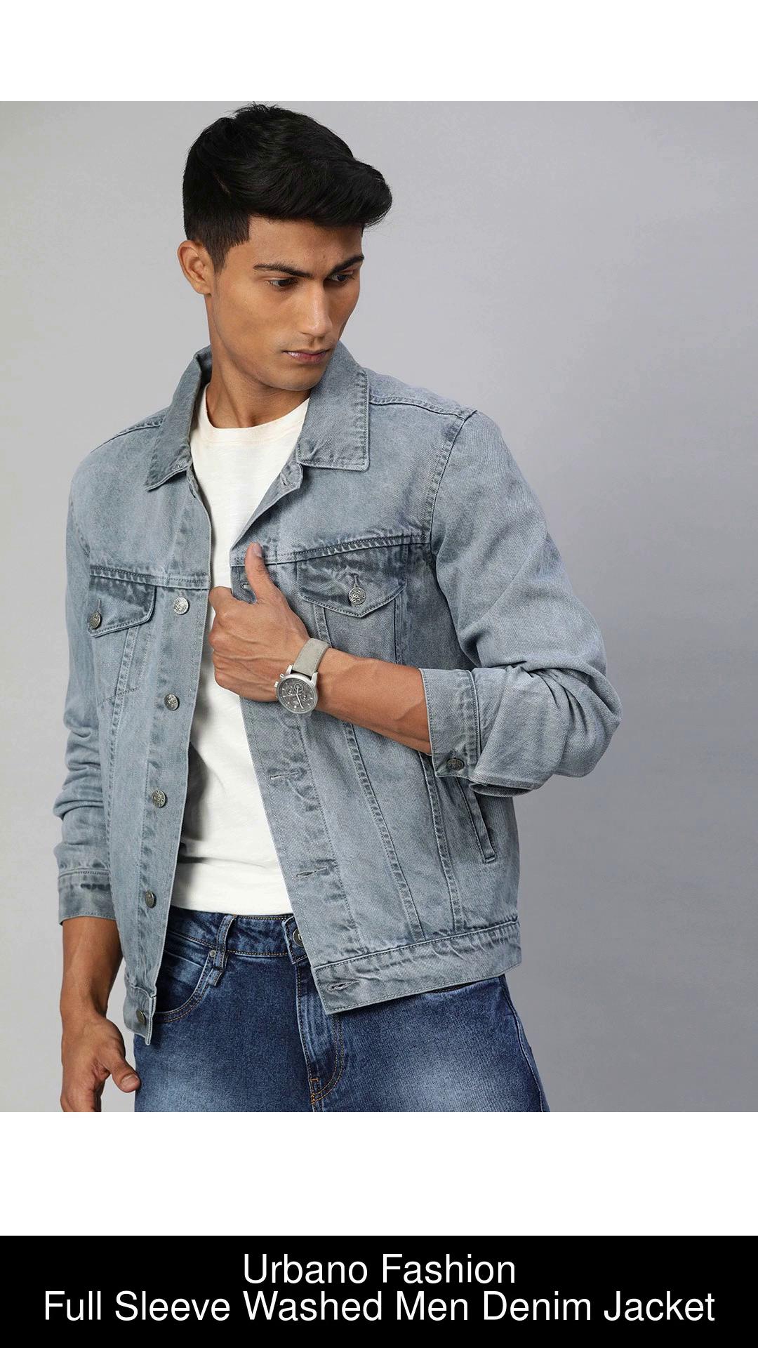 Buy online Dark Blue Solid Denim Jacket from Jackets for Men by Ftx for  ₹899 at 50% off