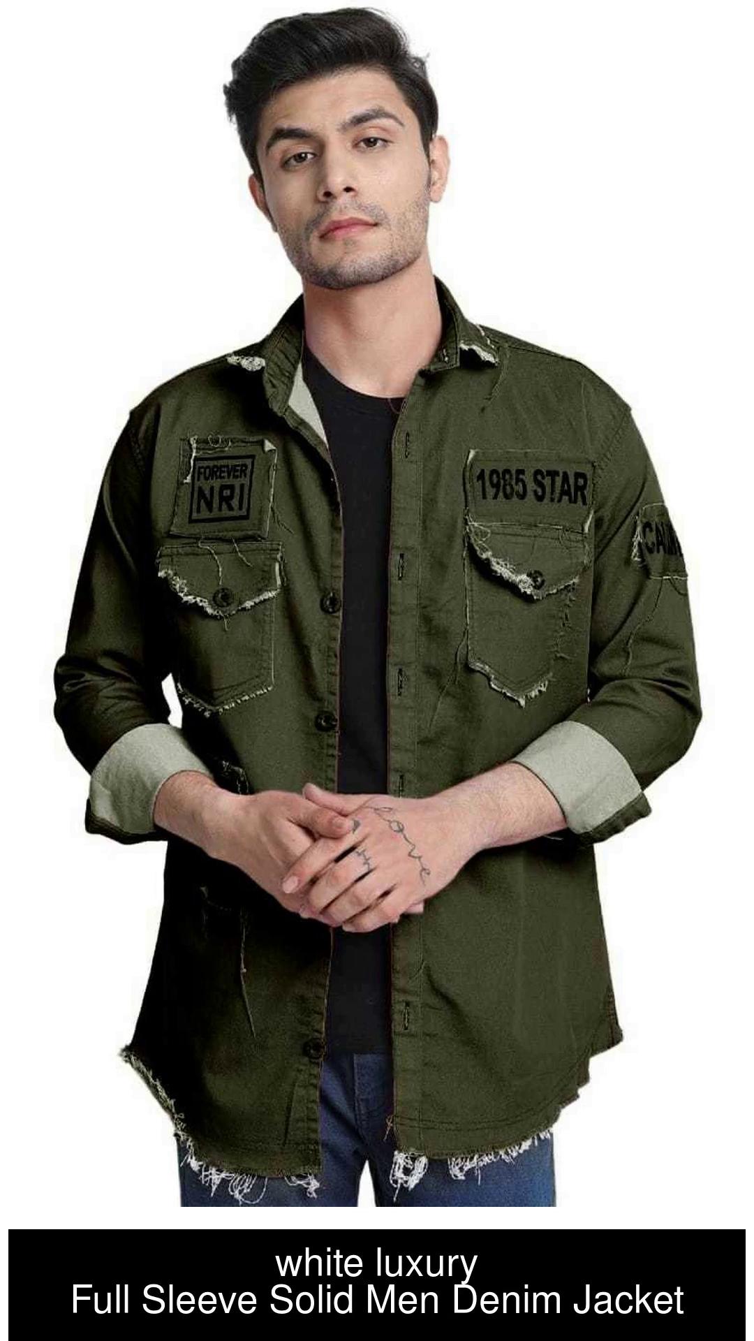 MONTREZ Full Sleeve Solid Men Denim Jacket - Buy MONTREZ Full Sleeve Solid  Men Denim Jacket Online at Best Prices in India