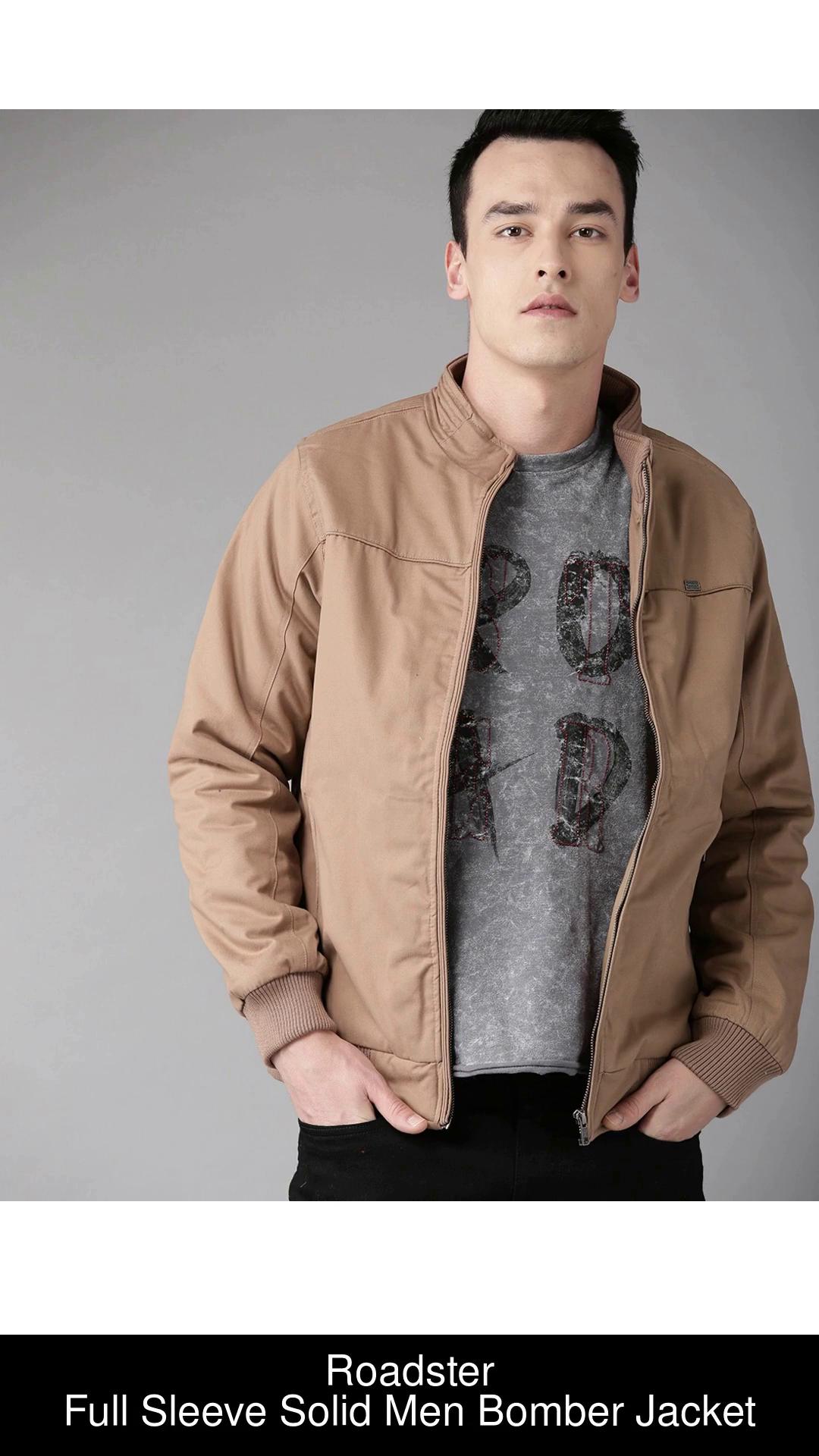 Roadster full sleeve solid sale men's jacket