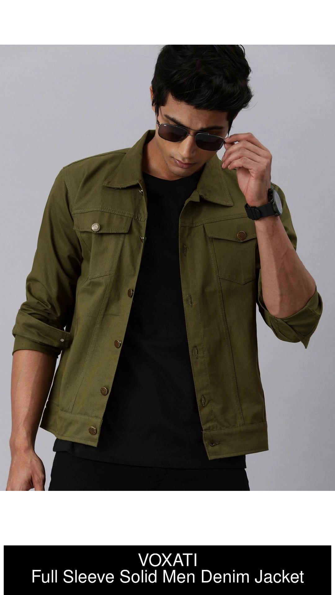 Green denim 2025 jacket for men