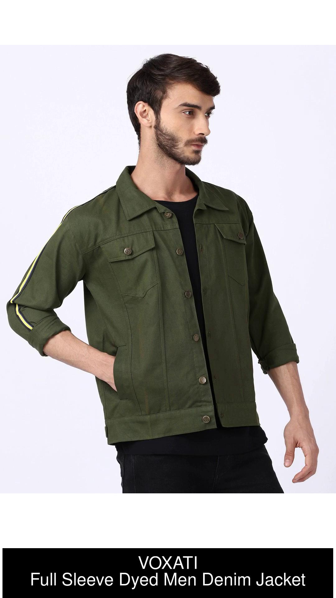 Dark green hotsell denim jacket