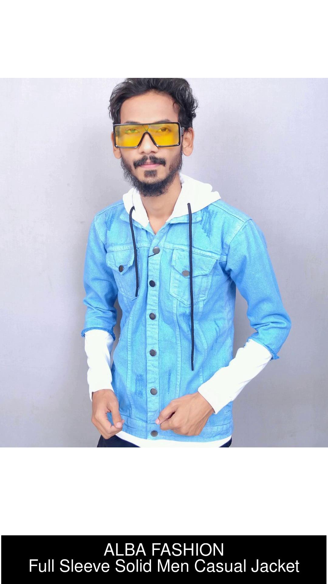 Full Sleeve Casual Wear Mens Blue Denim Jackets