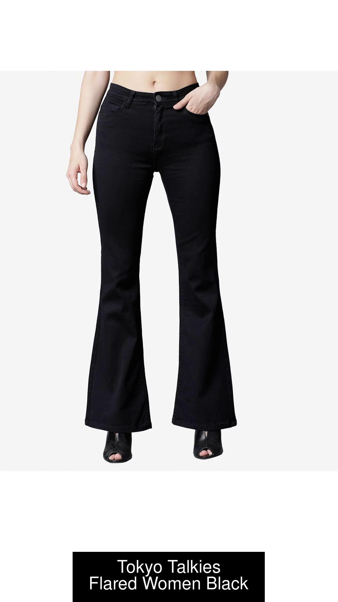 Buy BUTTON-DOWN BLACK FLARE JEANS for Women Online in India
