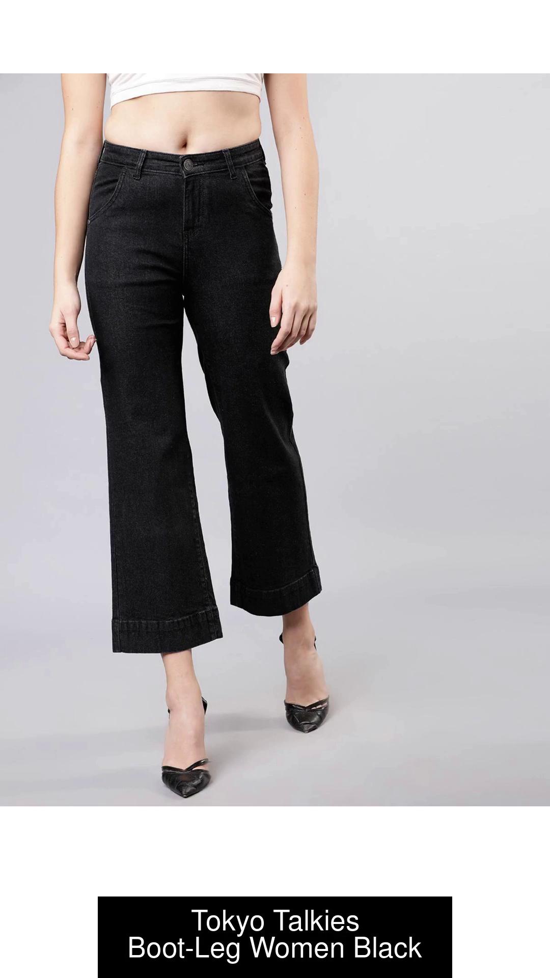 Buy Tokyo Talkies Black Wide Leg Stretchable Jeans for Women