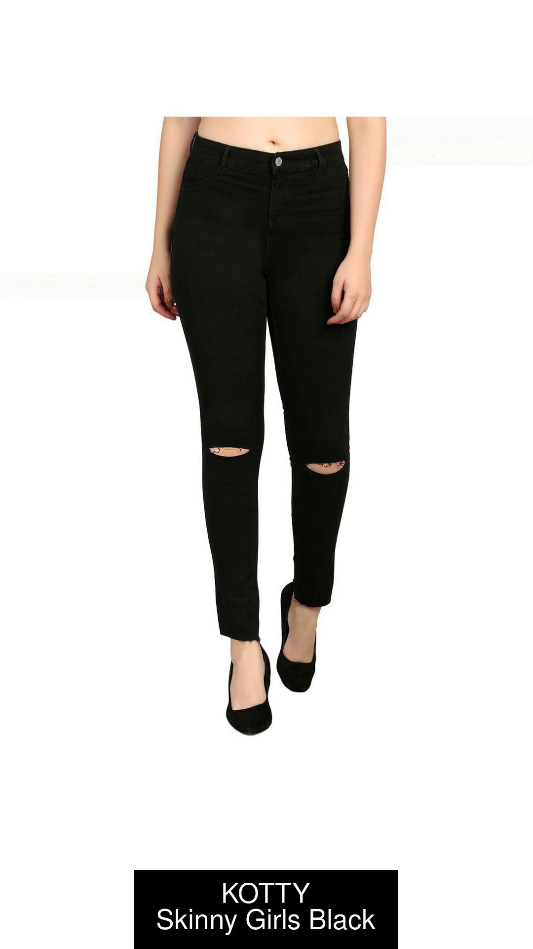 KOTTY Skinny Girls Black Jeans - Buy KOTTY Skinny Girls Black Jeans Online  at Best Prices in India