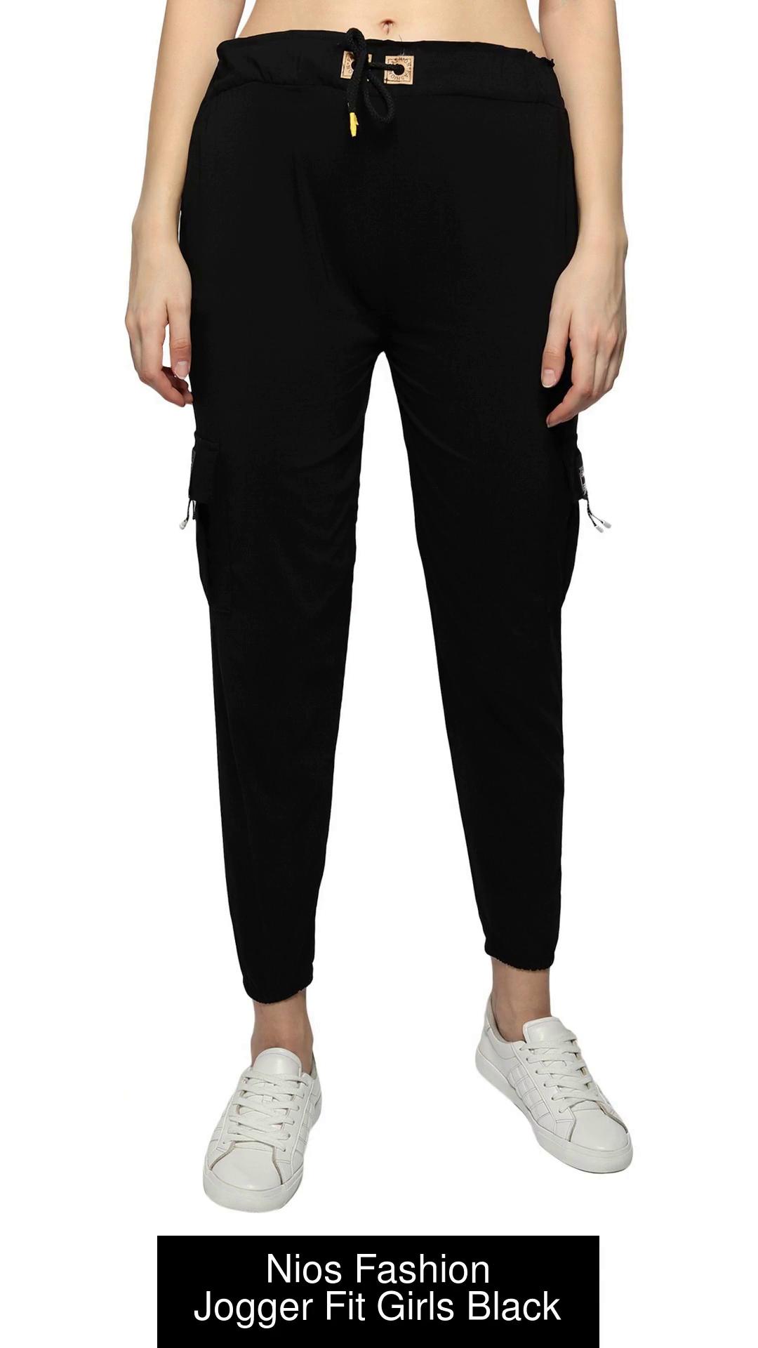 Nios Fashion Jogger Fit Girls Black Jeans - Buy Nios Fashion