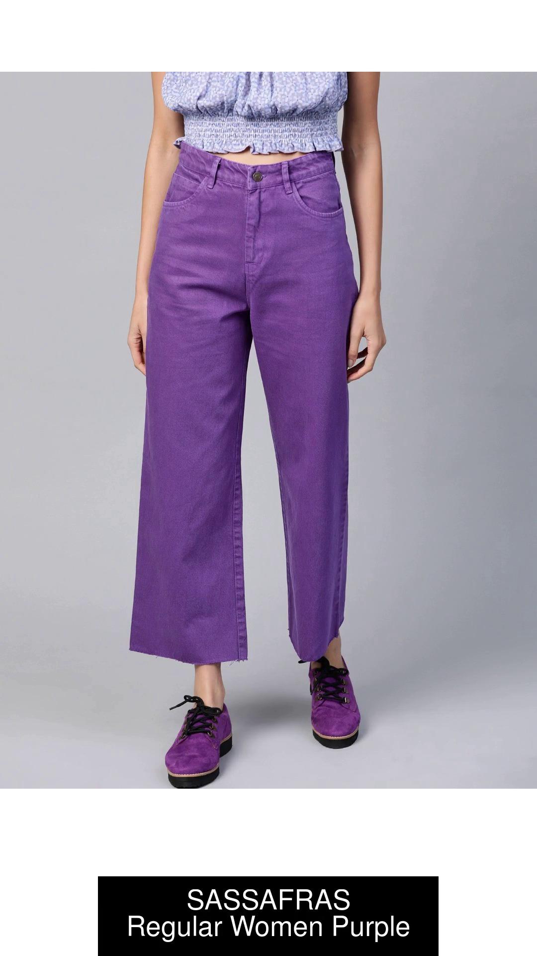 SASSAFRAS Regular Women Purple Jeans - Buy SASSAFRAS Regular Women Purple  Jeans Online at Best Prices in India