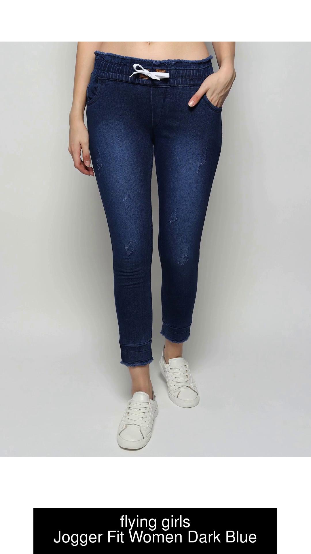 flying girls Jogger Fit Women Dark Blue Jeans - Buy flying girls Jogger Fit  Women Dark Blue Jeans Online at Best Prices in India