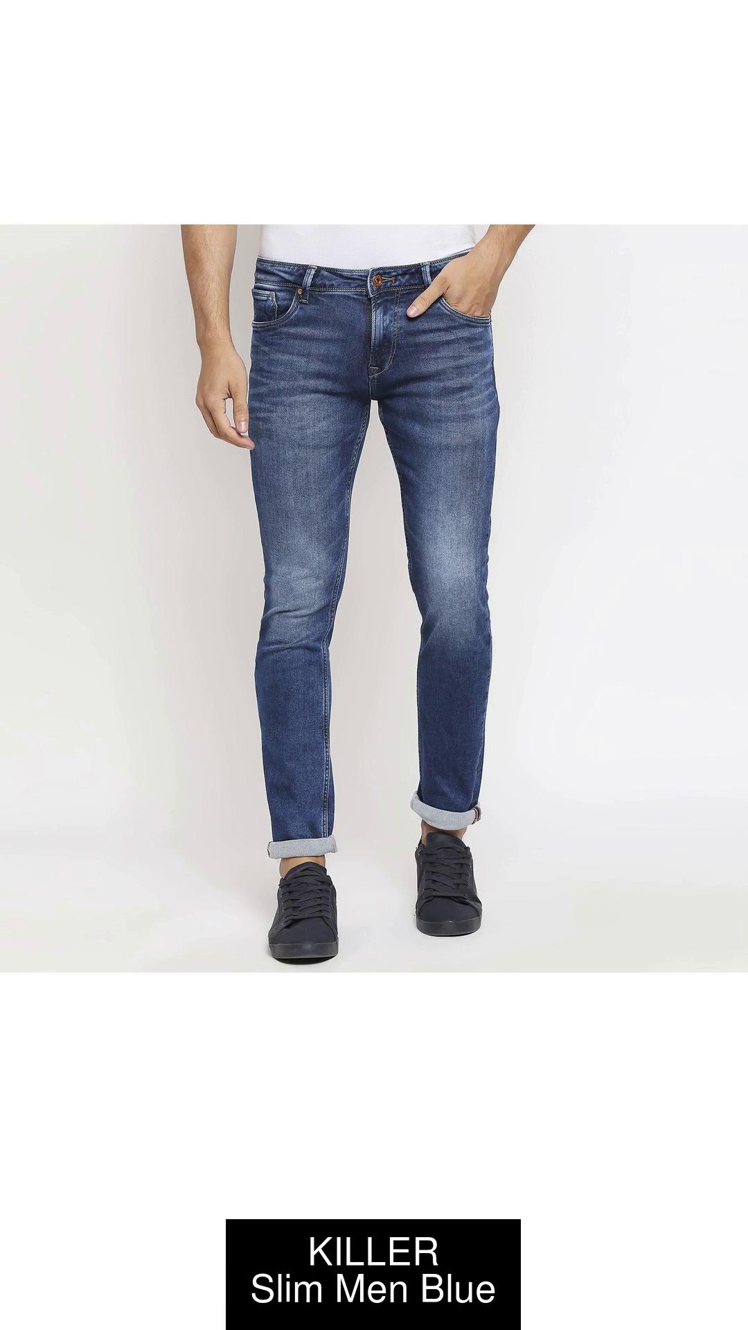 Buy Blue Solid Boot Cut Fit Jeans for Men Online at Killer Jeans