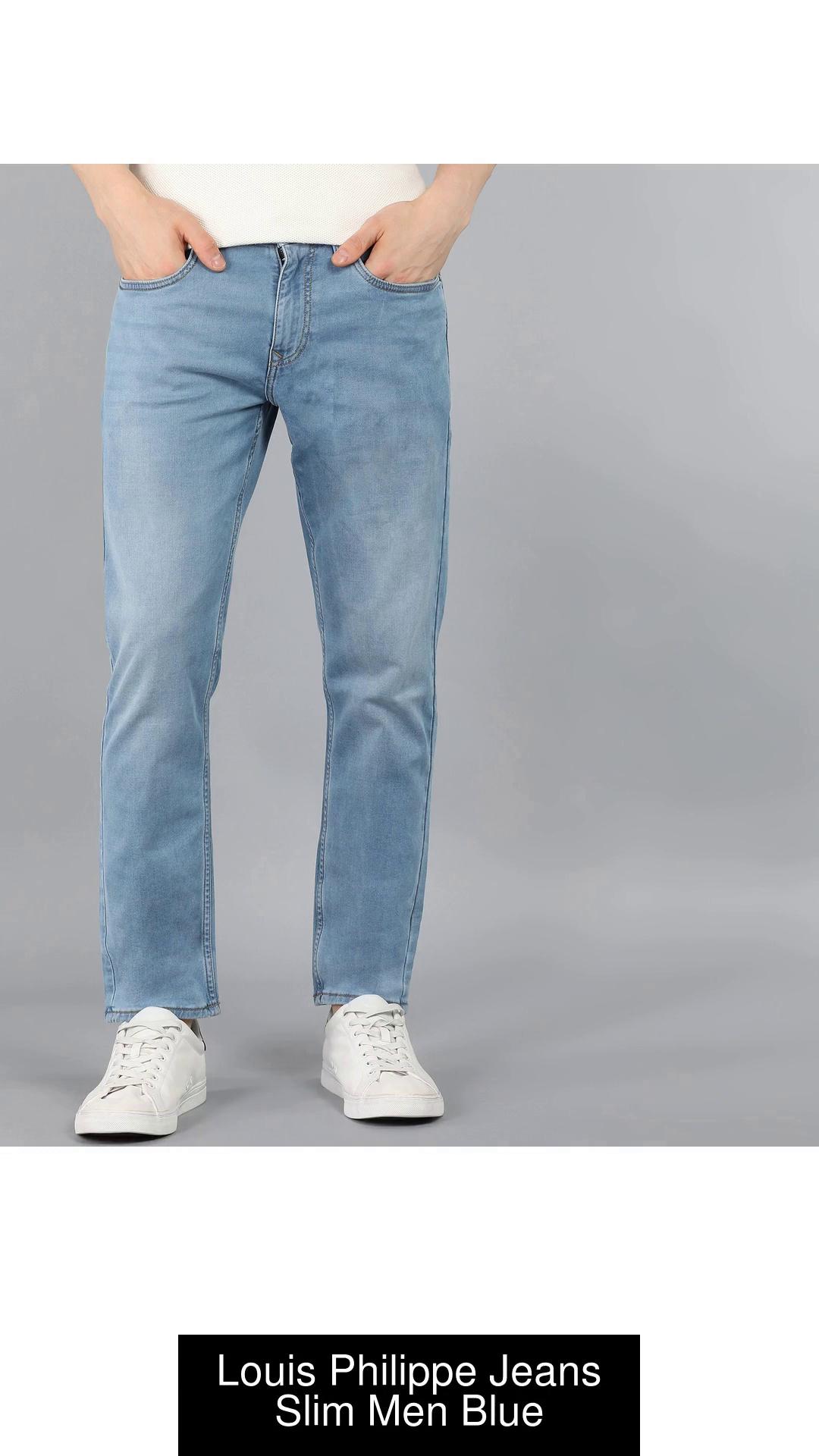 Buy Louis Philippe Jeans Men Blue Slim Fit Mid Rise Light Fade