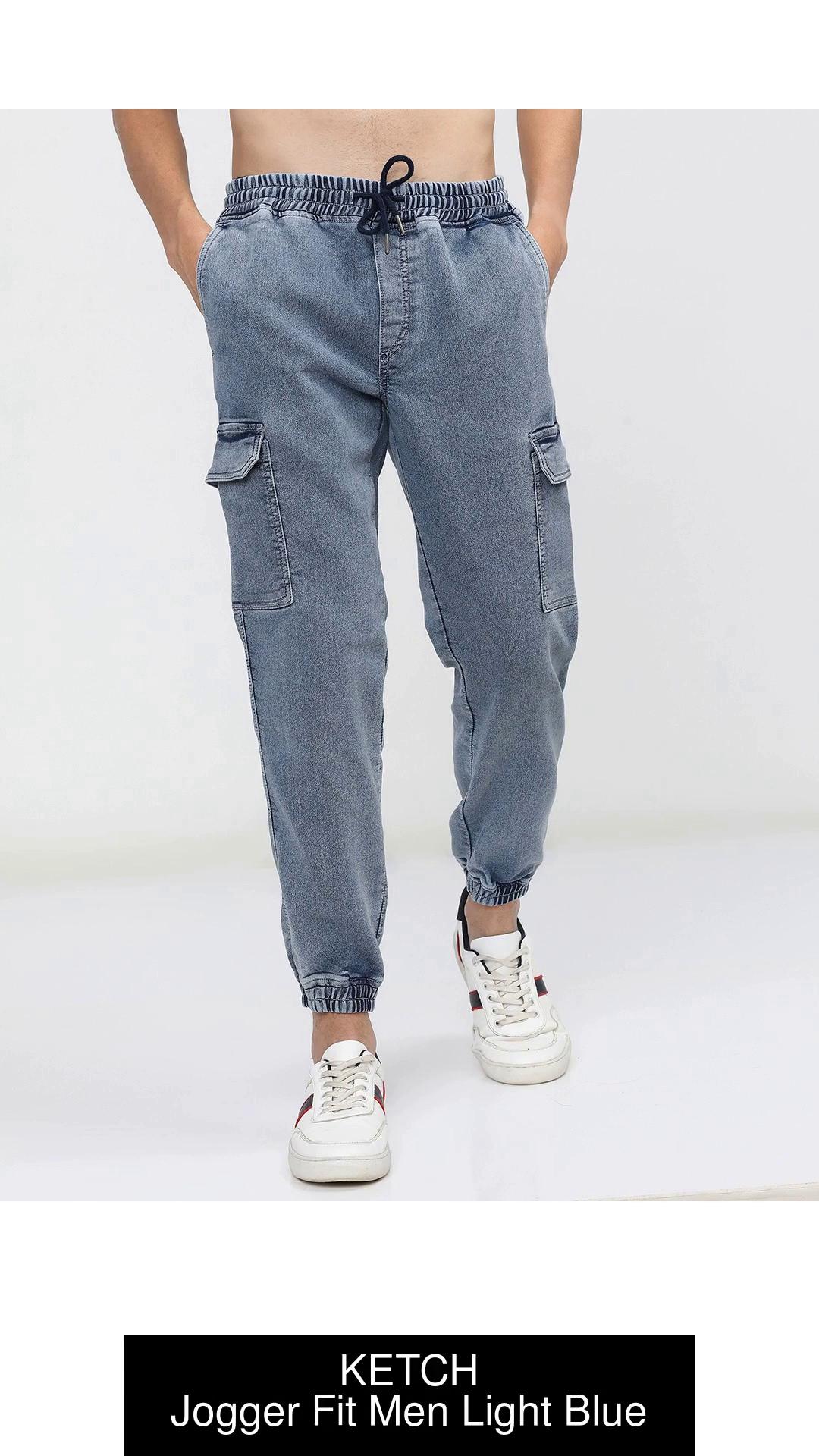 Buy Ketch Light Blue Jogger Stretchable Jeans for Men Online at Rs