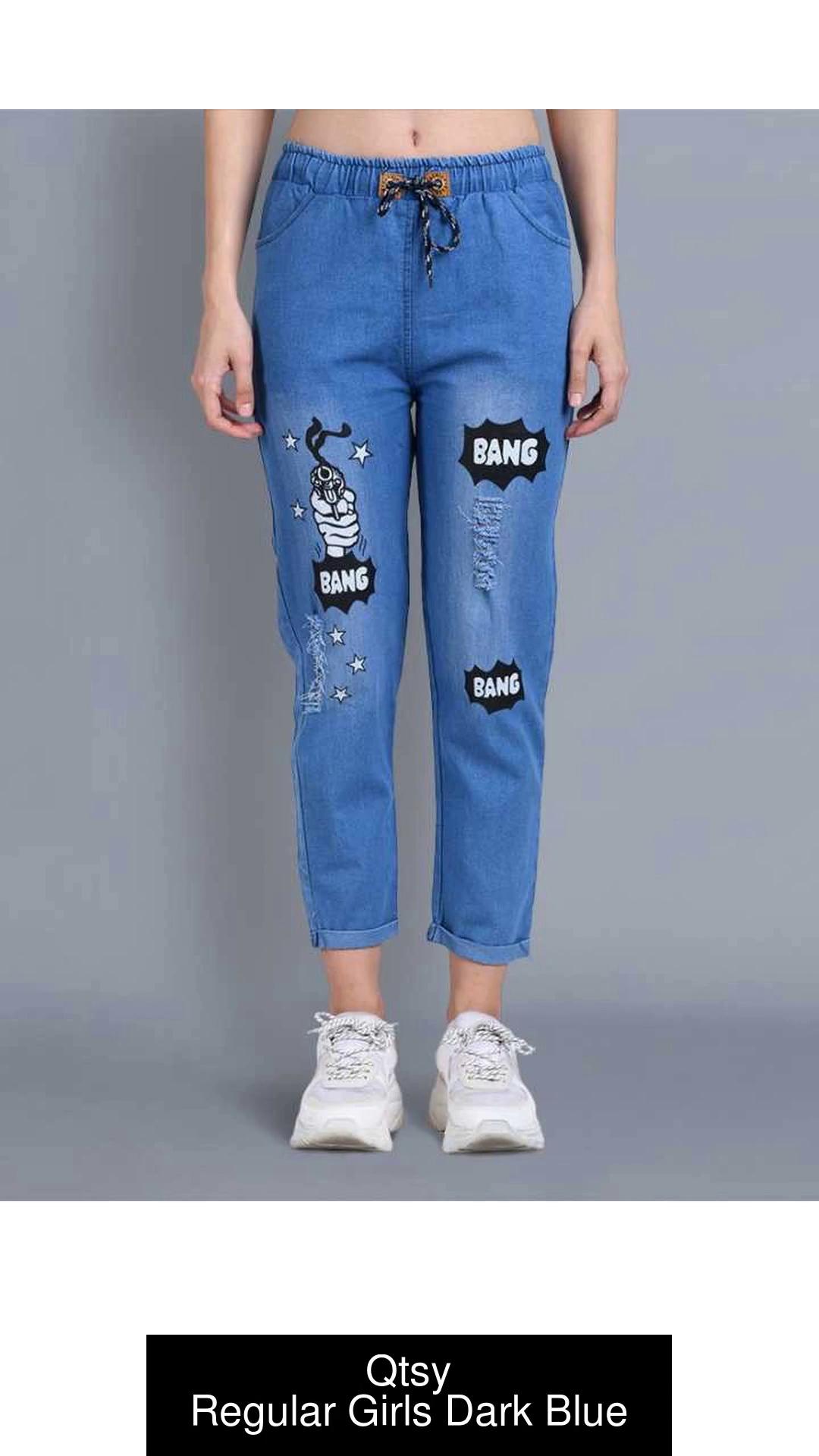 Qtsy Regular Girls Dark Blue Jeans Buy Qtsy Regular Girls Dark