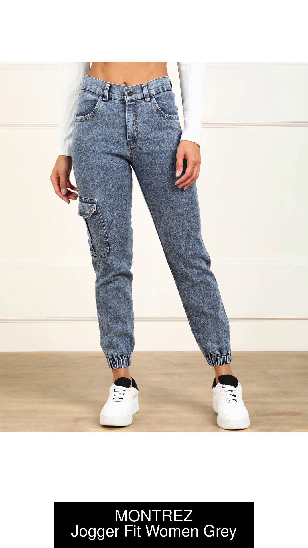 Denim joggers cheap for women