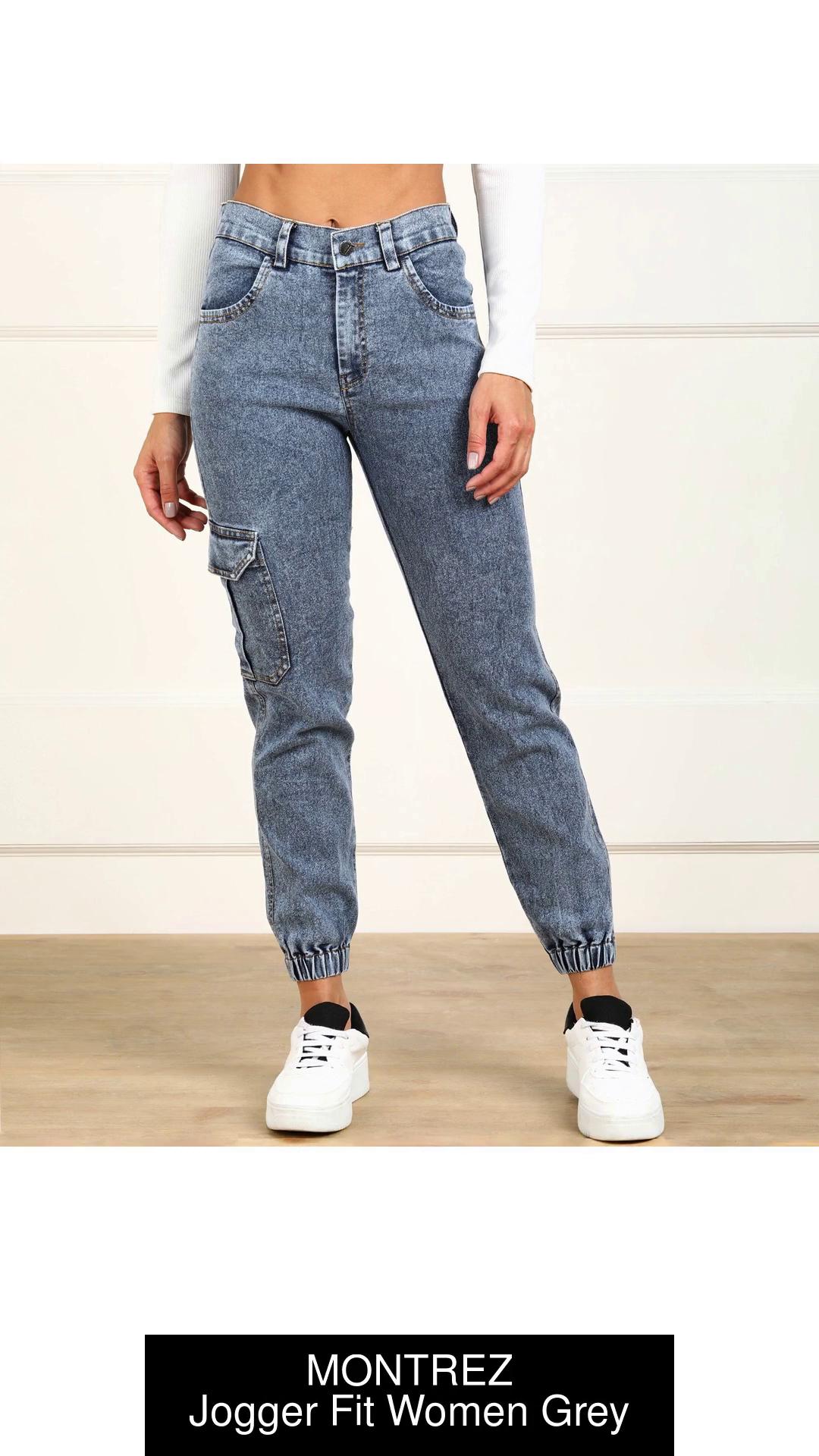 MONTREZ Jogger Fit Women Grey Jeans - Buy MONTREZ Jogger Fit Women