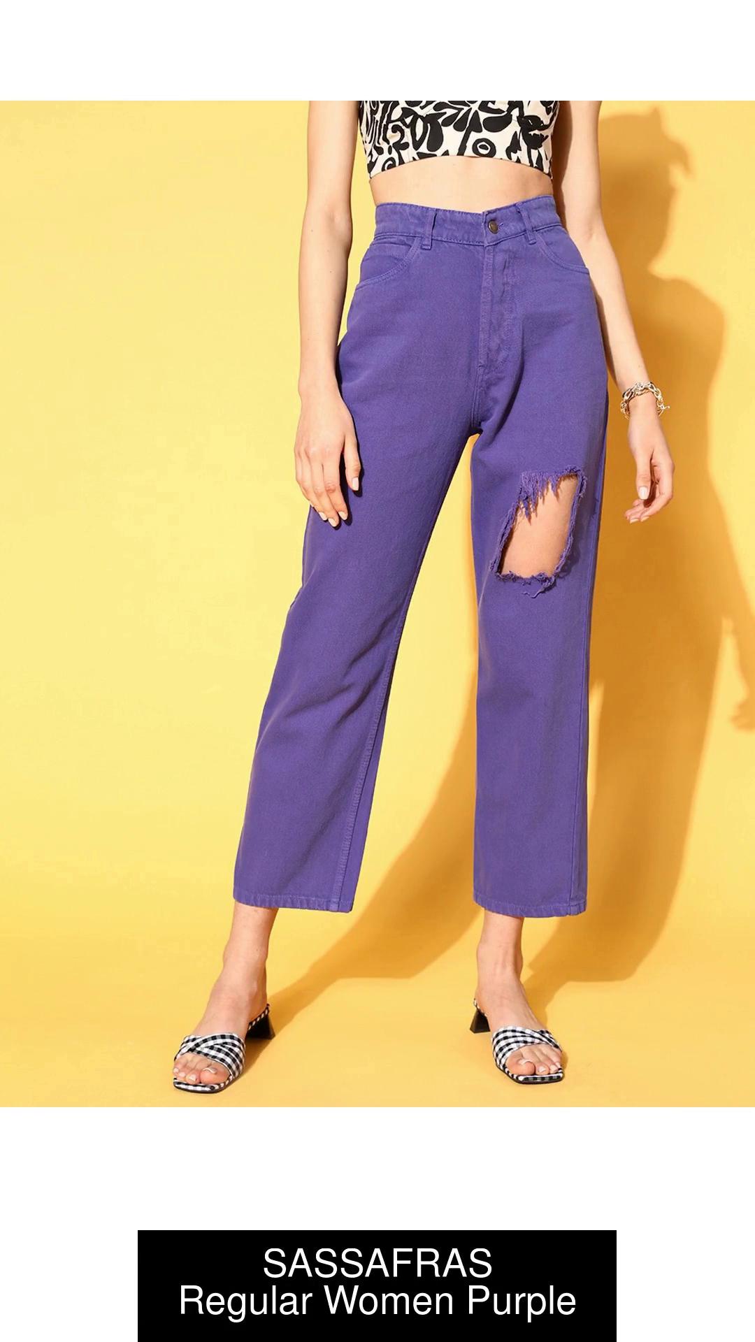 SASSAFRAS Regular Women Purple Jeans - Buy SASSAFRAS Regular Women Purple  Jeans Online at Best Prices in India