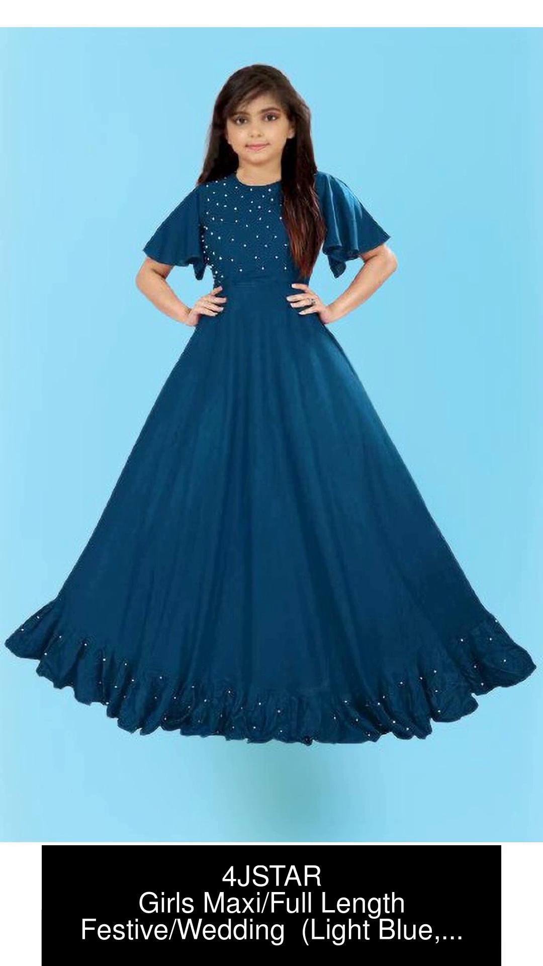 4JSTAR Girls Maxi Full Length Festive Wedding Dress Price in India