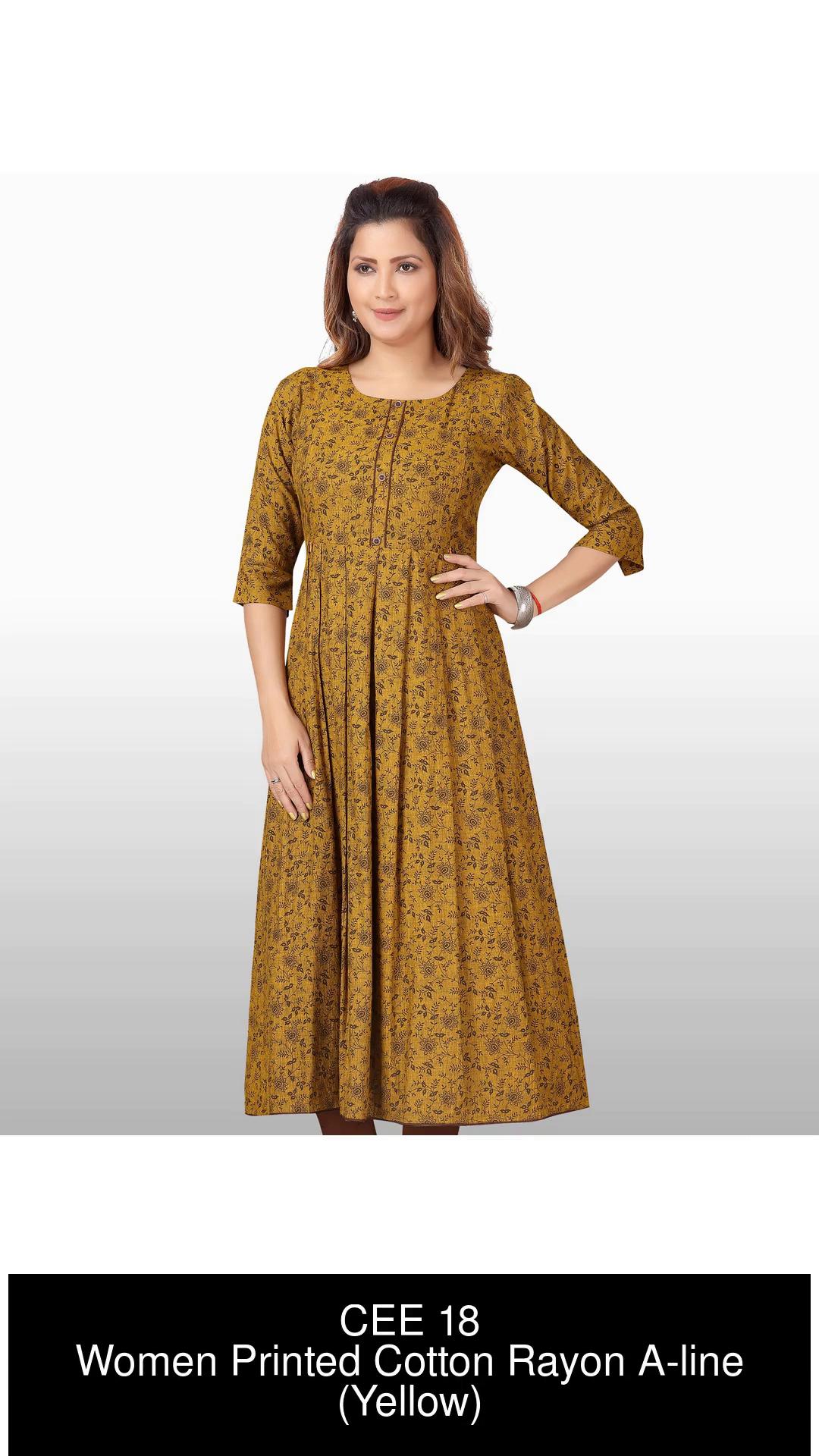 Buy CEE 18 Cotton Rayon A-Line Flaired Maternity Feeding Kurti for