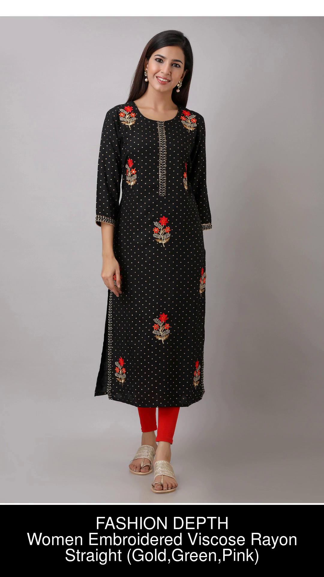 Embroidered kurti shop flipkart