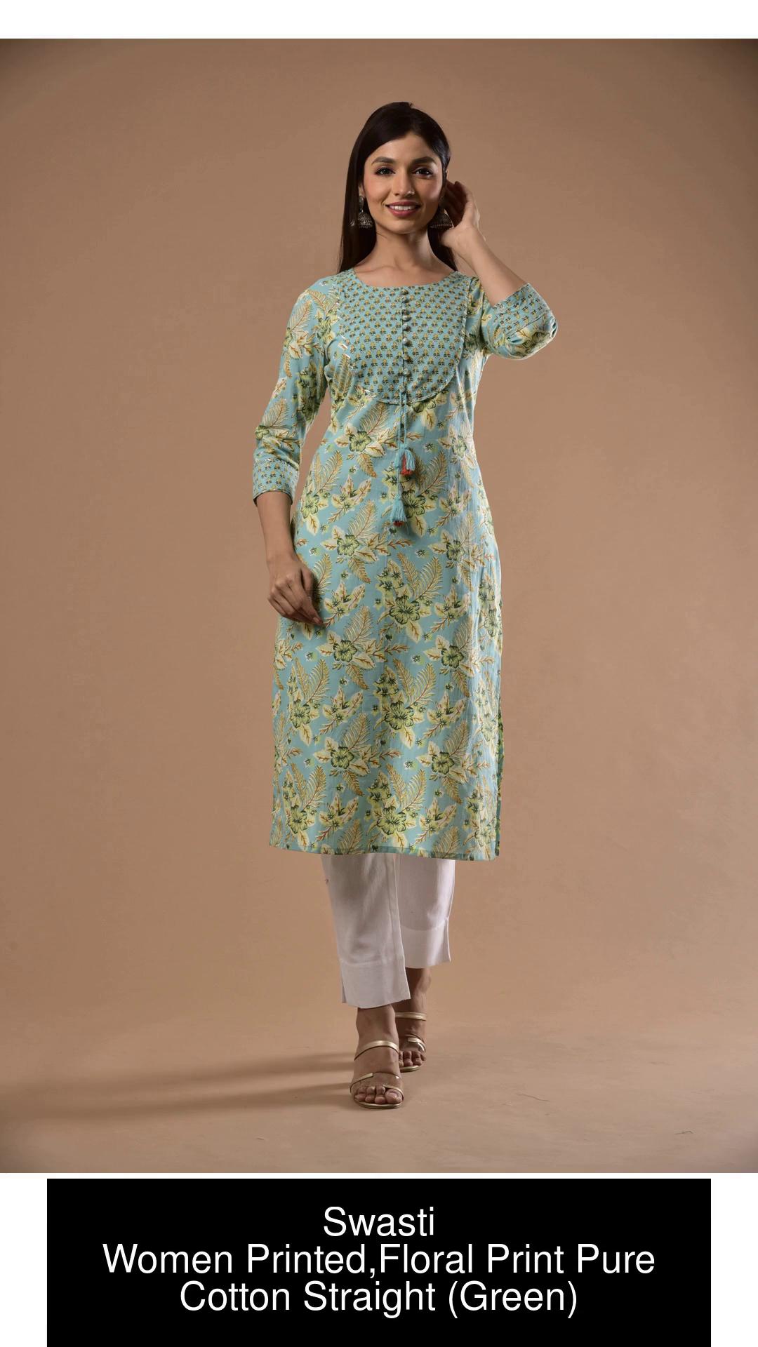 Women printed sale straight kurta