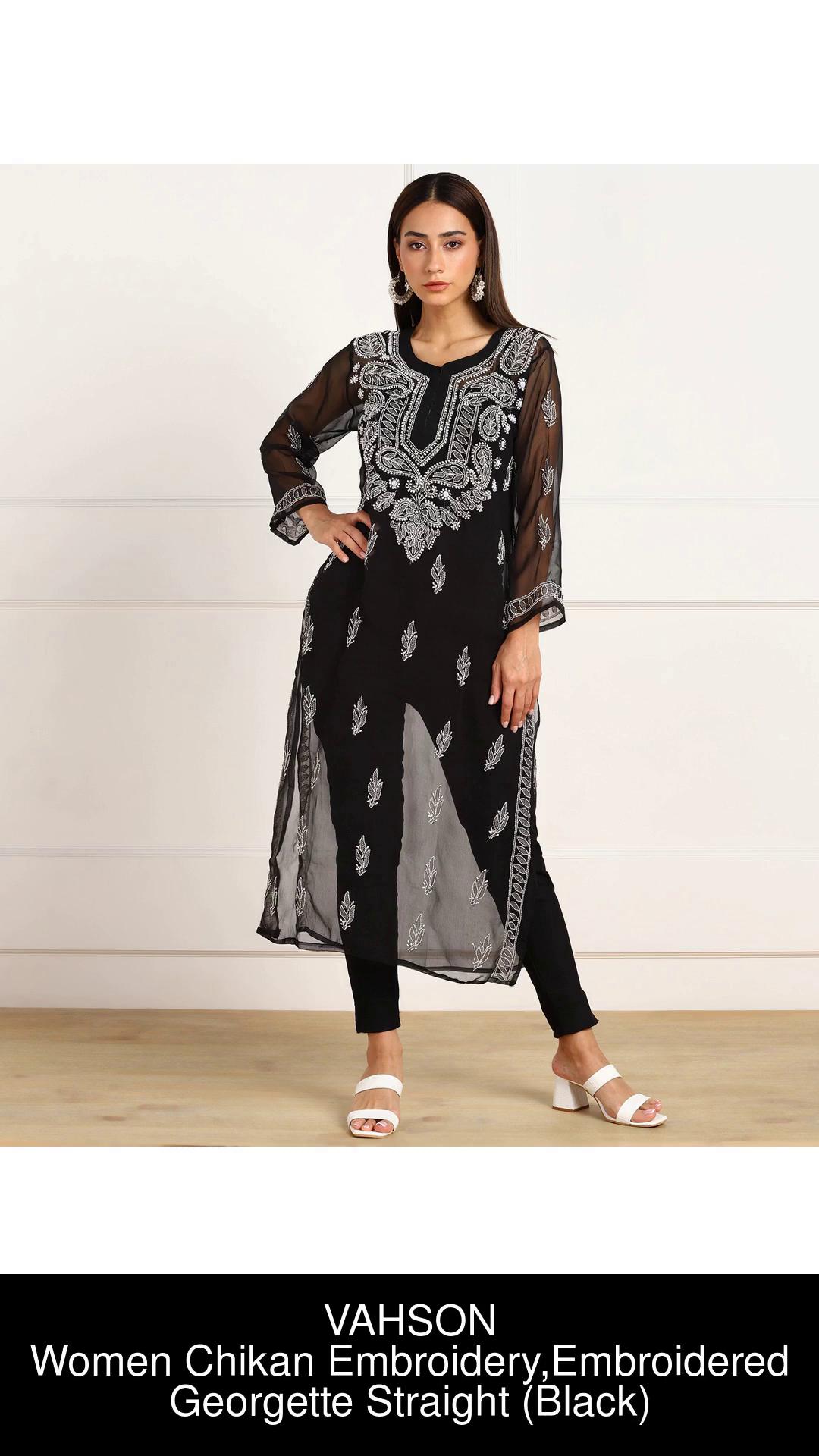 Buy DONSON Indian Hand Embroidered Traditional Chikankari Women's