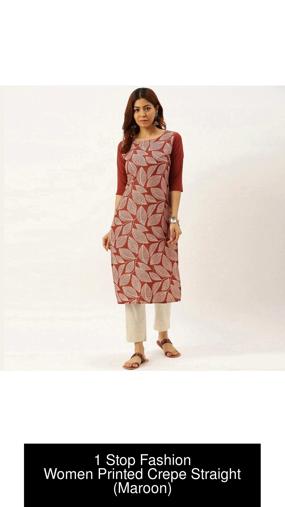 1 Stop Fashion Women Printed Straight Kurta - Buy 1 Stop Fashion