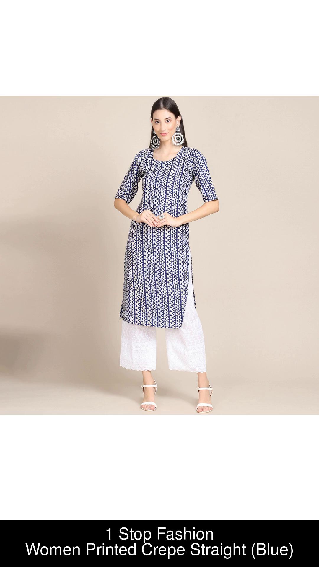 1 Stop Fashion Women Printed Straight Kurta - Buy 1 Stop Fashion