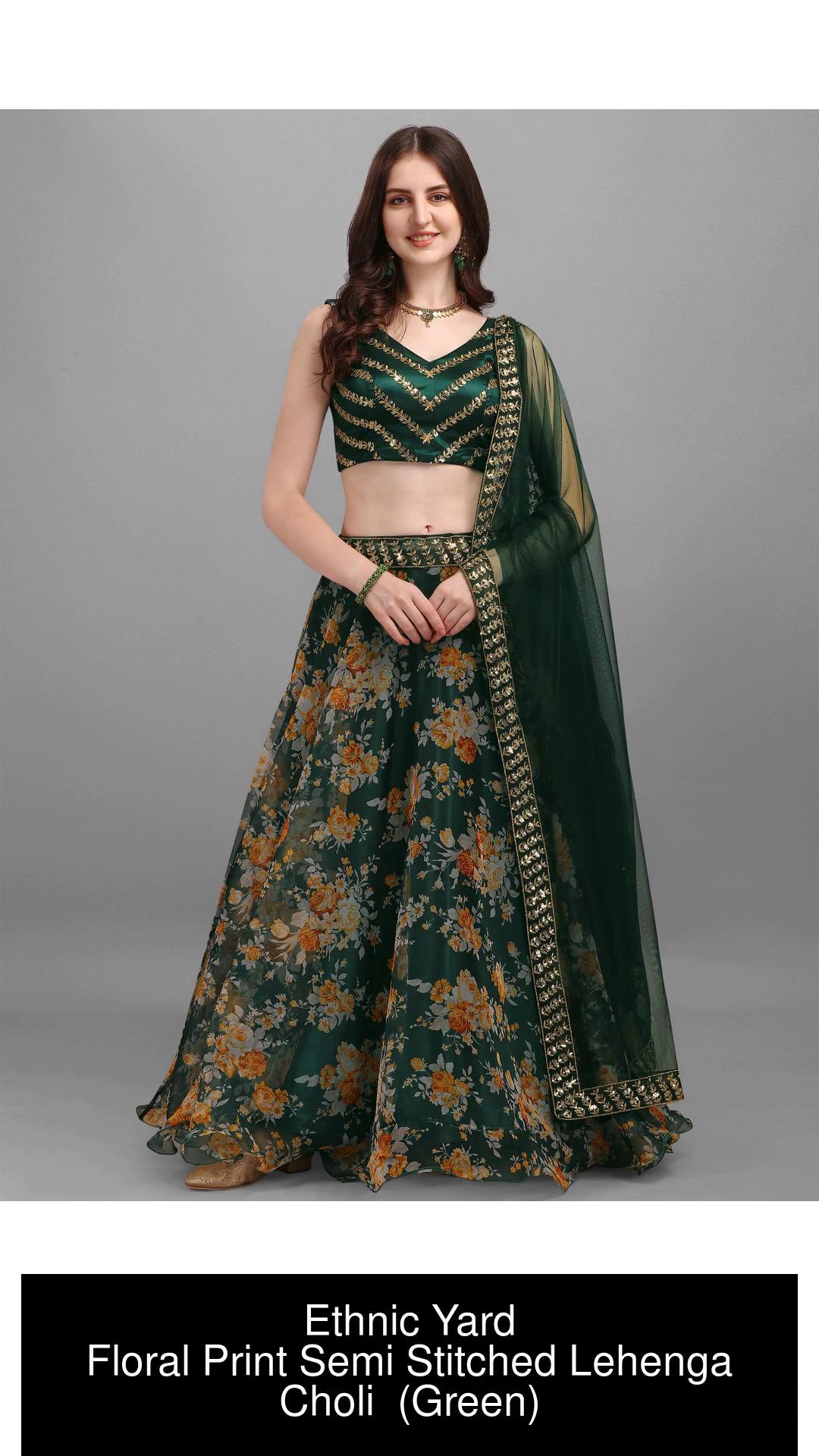 Printed best sale lehenga flipkart