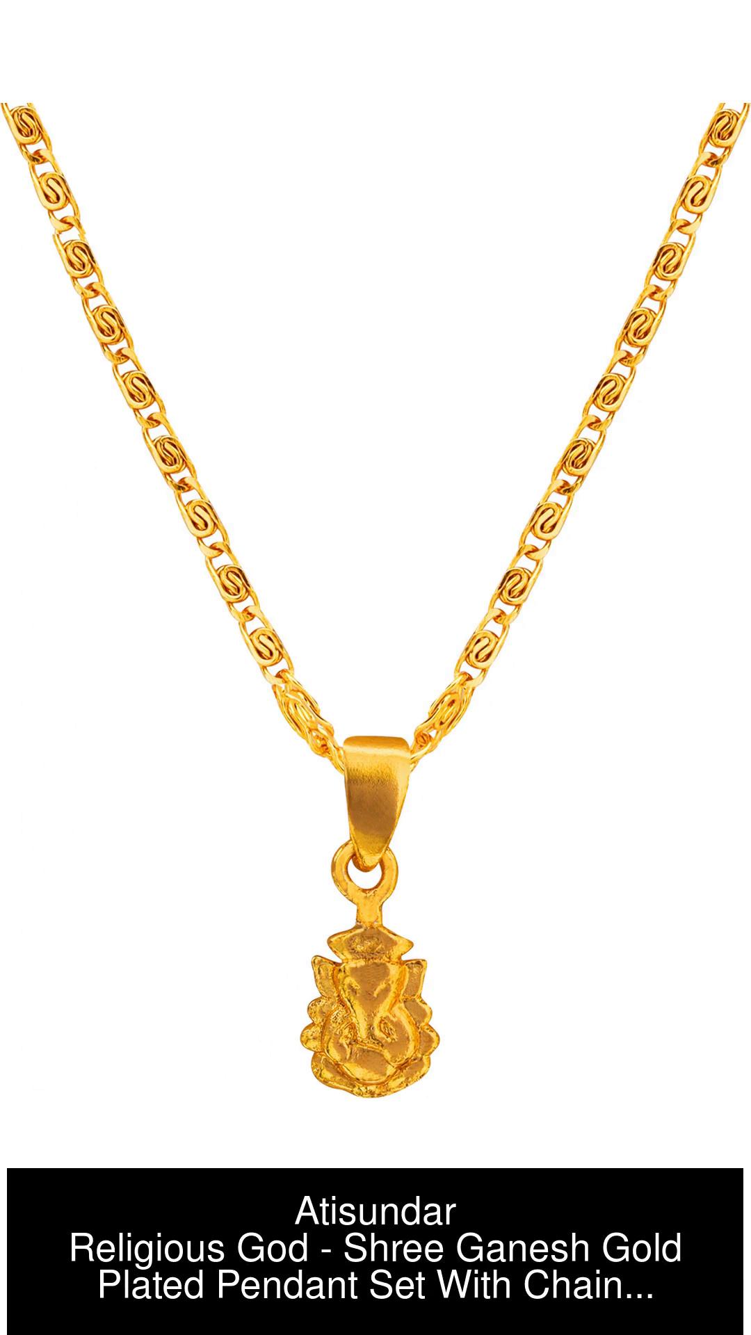 Gold chain deals with ganesh pendant