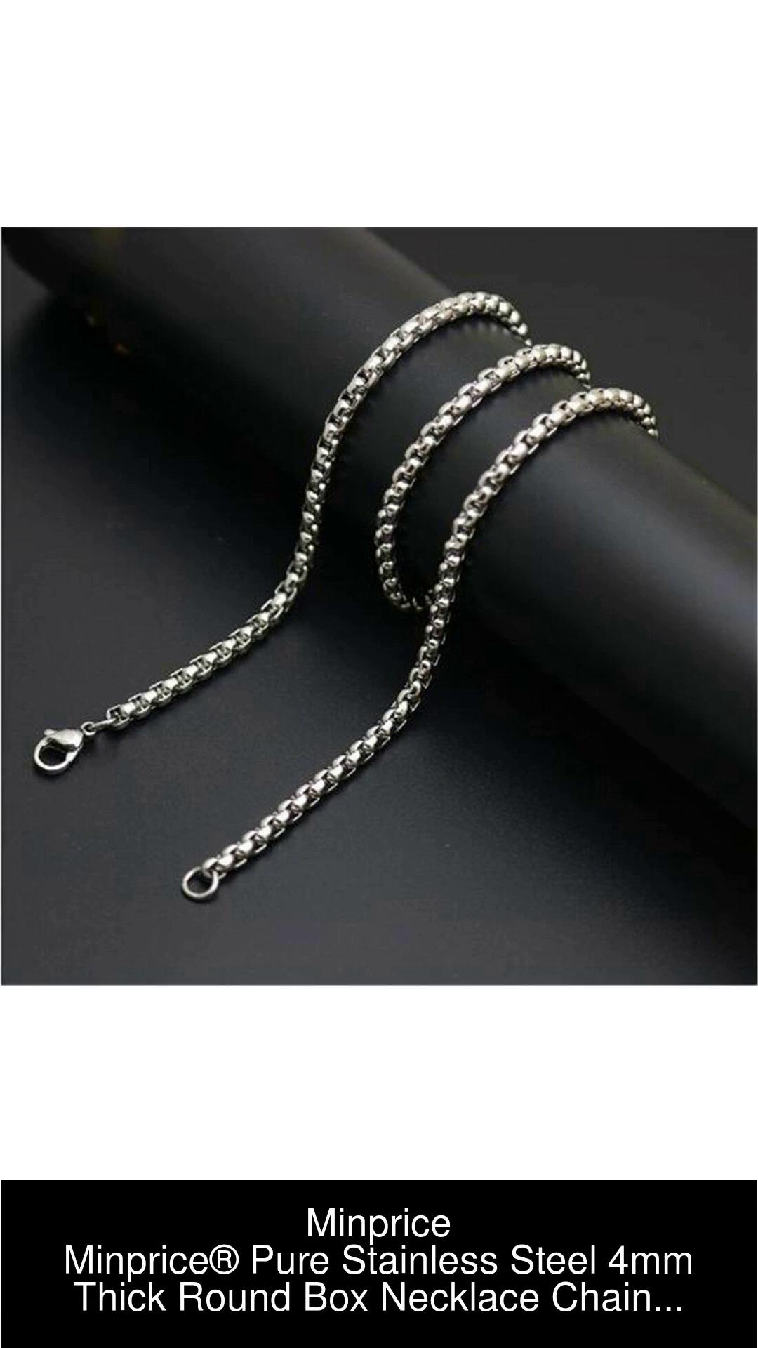 4 mm Silver-Tone Stainless Steel Curb Chain Necklace