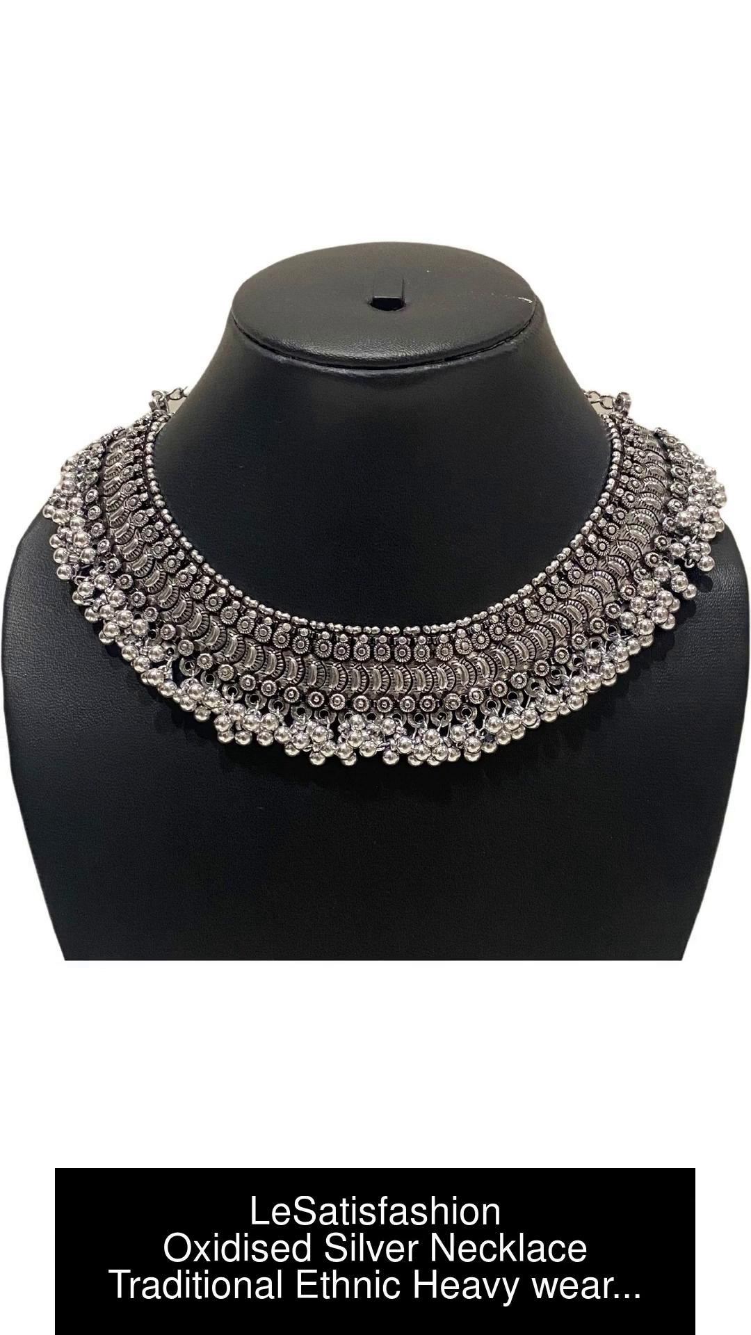 Buy Ethnic Oxidised Silver Choker Set, Antique Oxidized Indian Choker Set,  Indian Jhumka, Big Jhumki With Choker, Elegant & Trendy Necklace Online in  India - Etsy