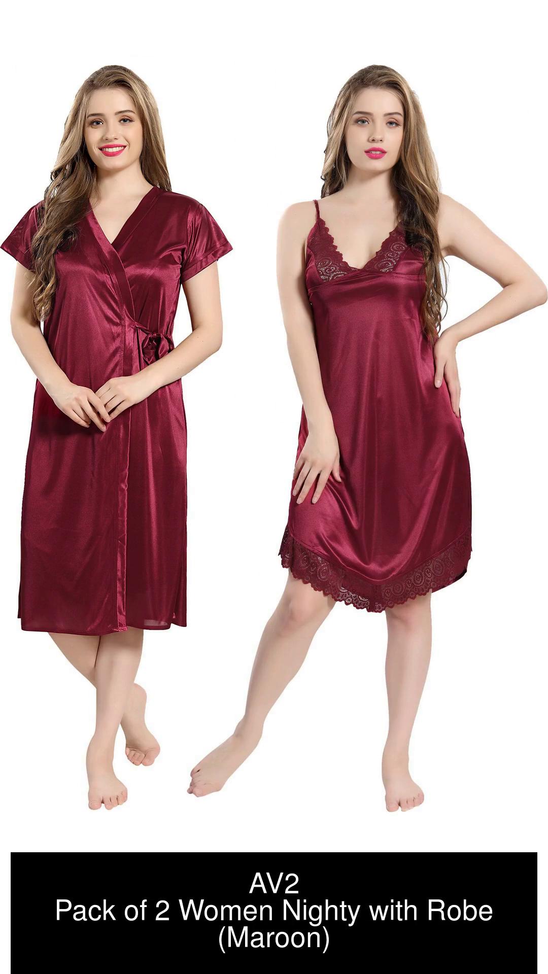 AV2 Women Nighty with Robe - Buy AV2 Women Nighty with Robe Online at Best  Prices in India