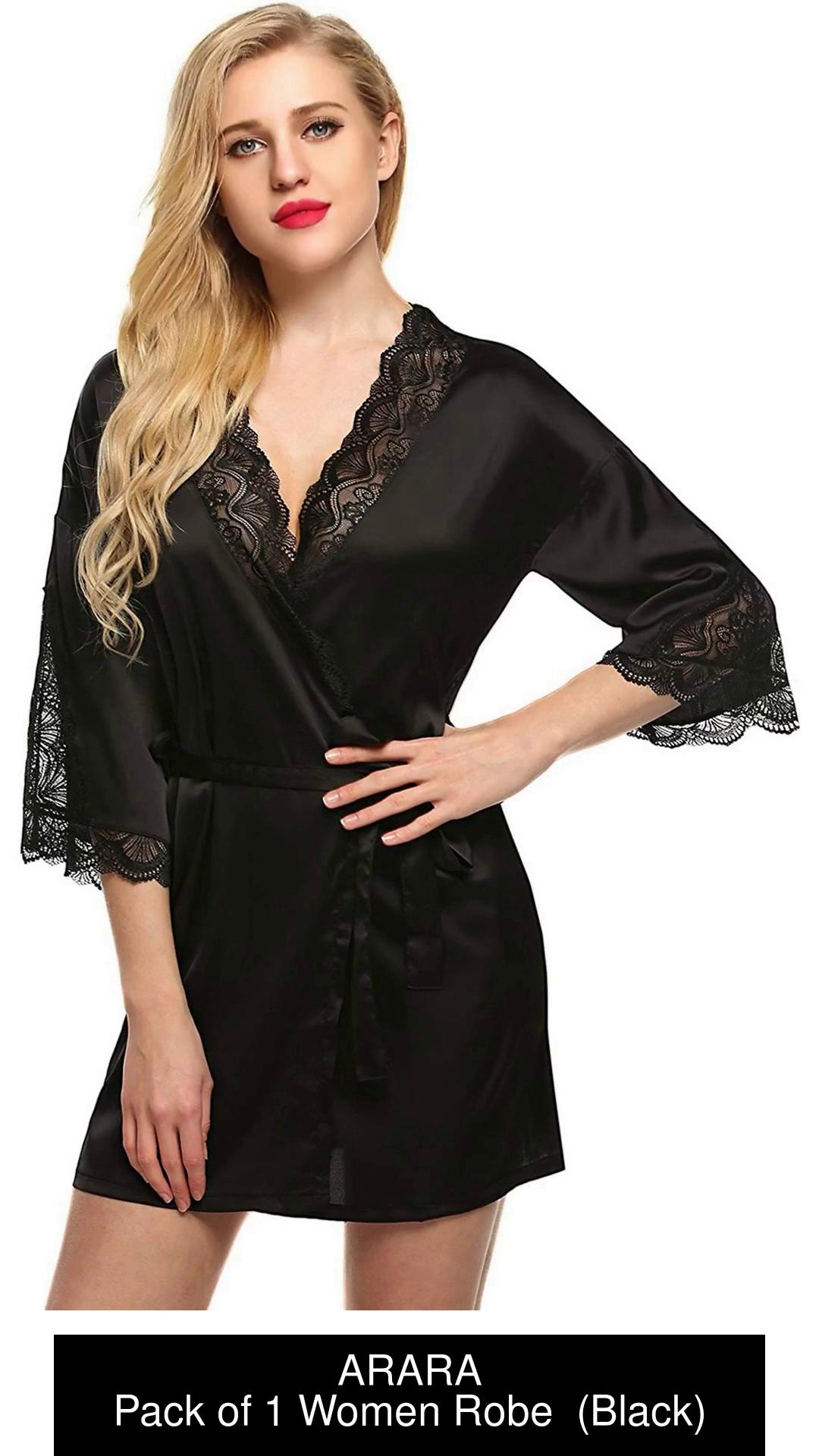 Buy ARARA Net Babydoll Nightwear Night Dress Black Online at Low Prices in  India 