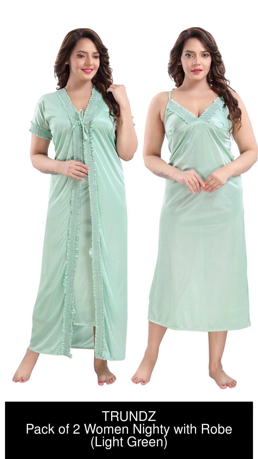TRUNDZ Women Nighty with Robe - Buy TRUNDZ Women Nighty with Robe Online at  Best Prices in India