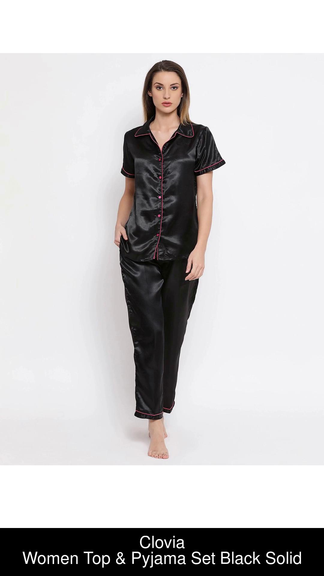 Womens black 2025 pyjama set