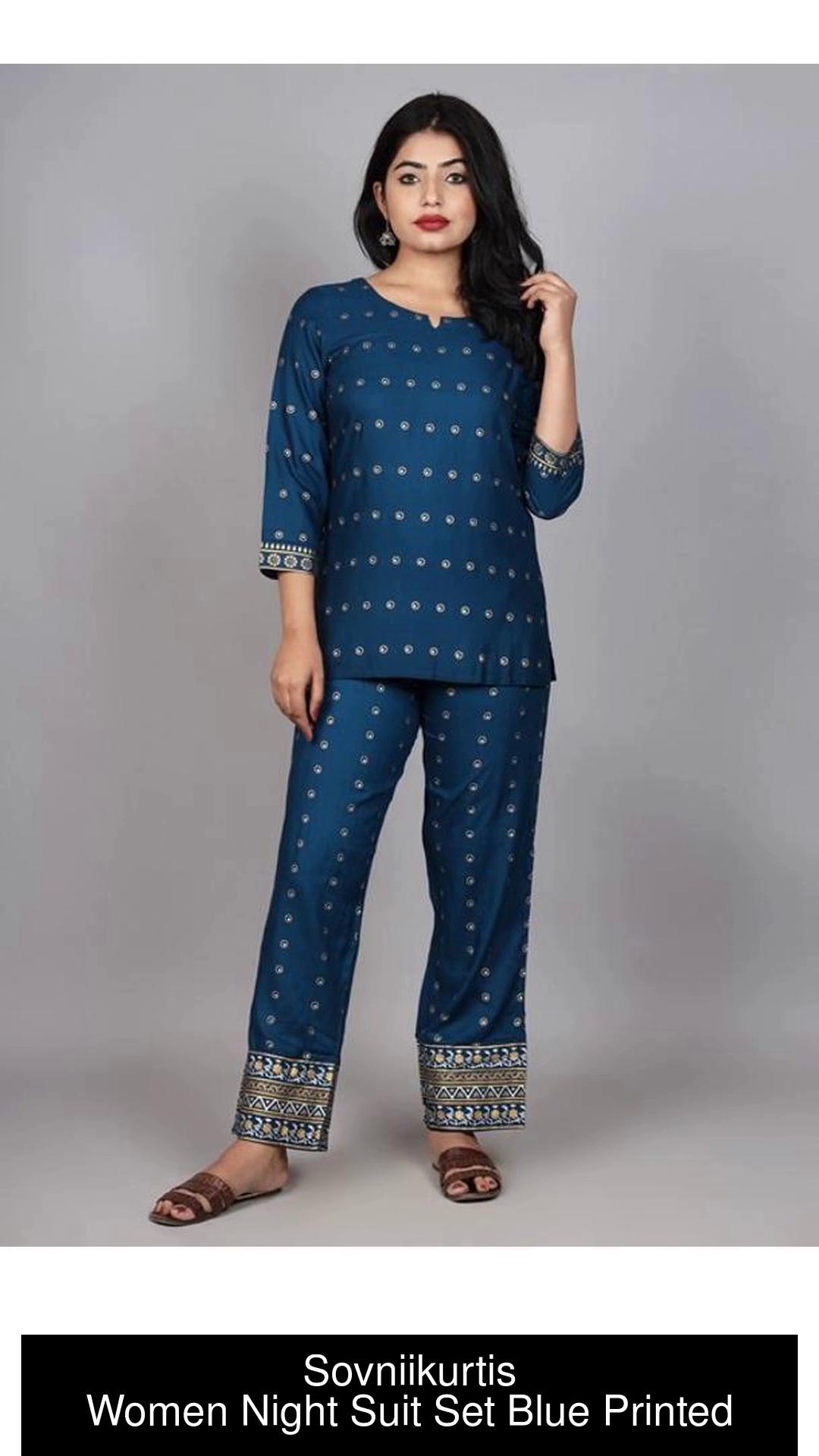 VASTRAM Women Printed Maroon Night Suit Set Price in India - Buy