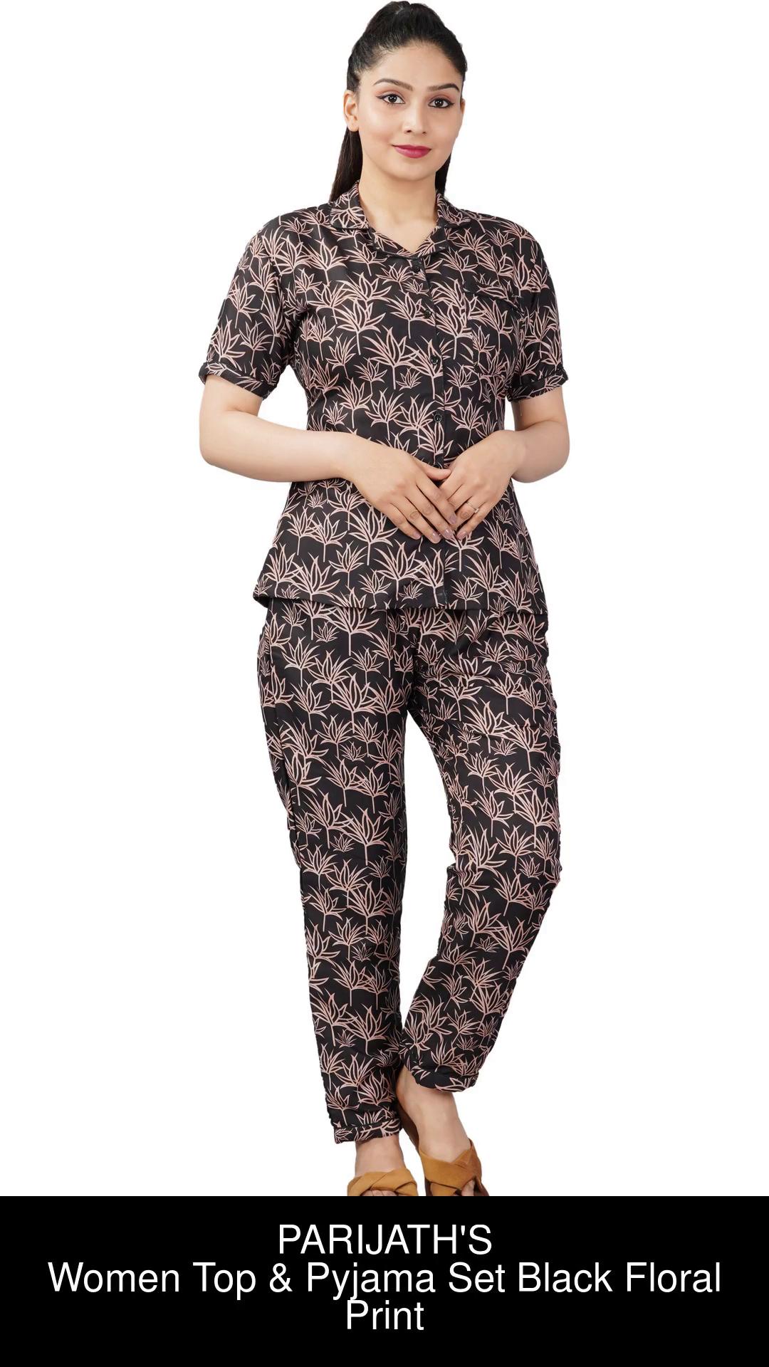 PARIJATH'S Women Printed Black Top & Pyjama Set Price in India - Buy PARIJATH'S  Women Printed Black Top & Pyjama Set at  Top & Pyjama Set