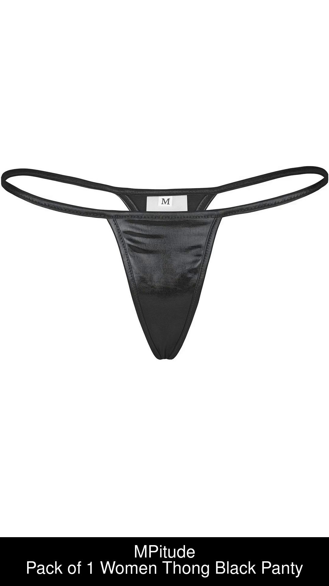 MPitude Women Thong Black Panty - Buy MPitude Women Thong Black Panty Online  at Best Prices in India