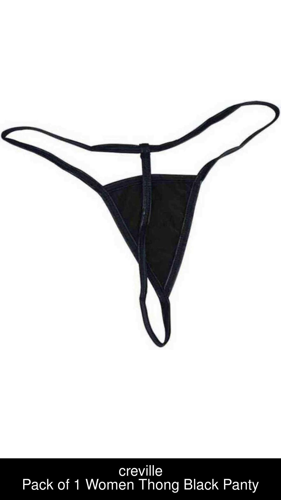 creville Women Thong Black Panty - Buy creville Women Thong Black Panty  Online at Best Prices in India
