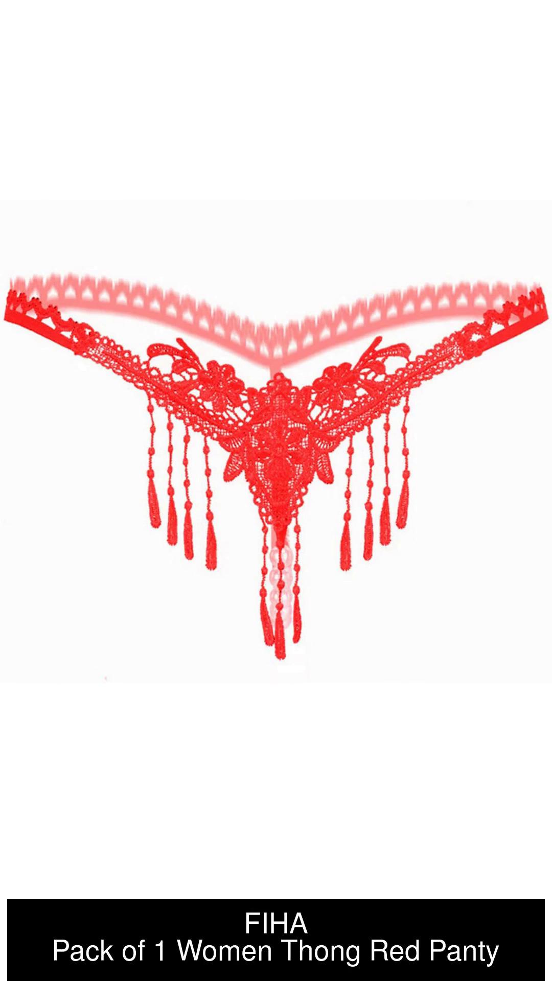 FooFaa Women Thong Red Panty - Buy FooFaa Women Thong Red Panty Online at  Best Prices in India