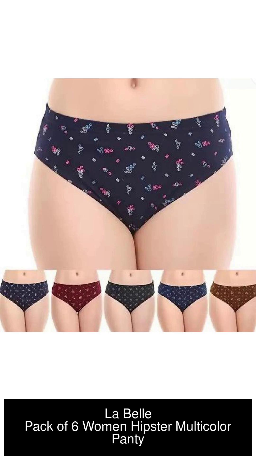 Women Hipster Multicolor Cotton Blend Panty (Pack of 6)brief Women Plain  Multicolor Panty For girls