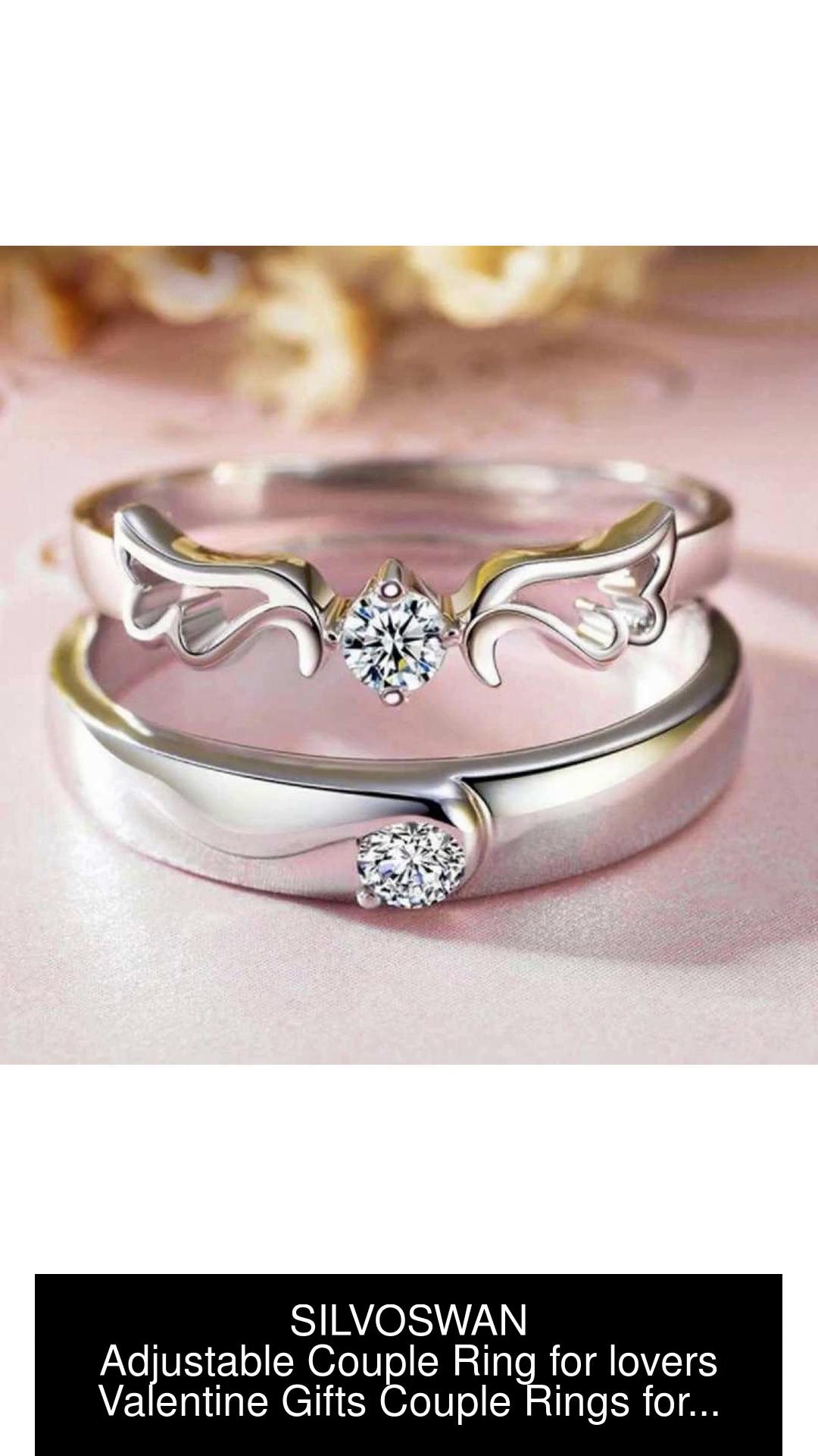 Buy Adjustable Couple Rings for lovers in Silver valentine gift