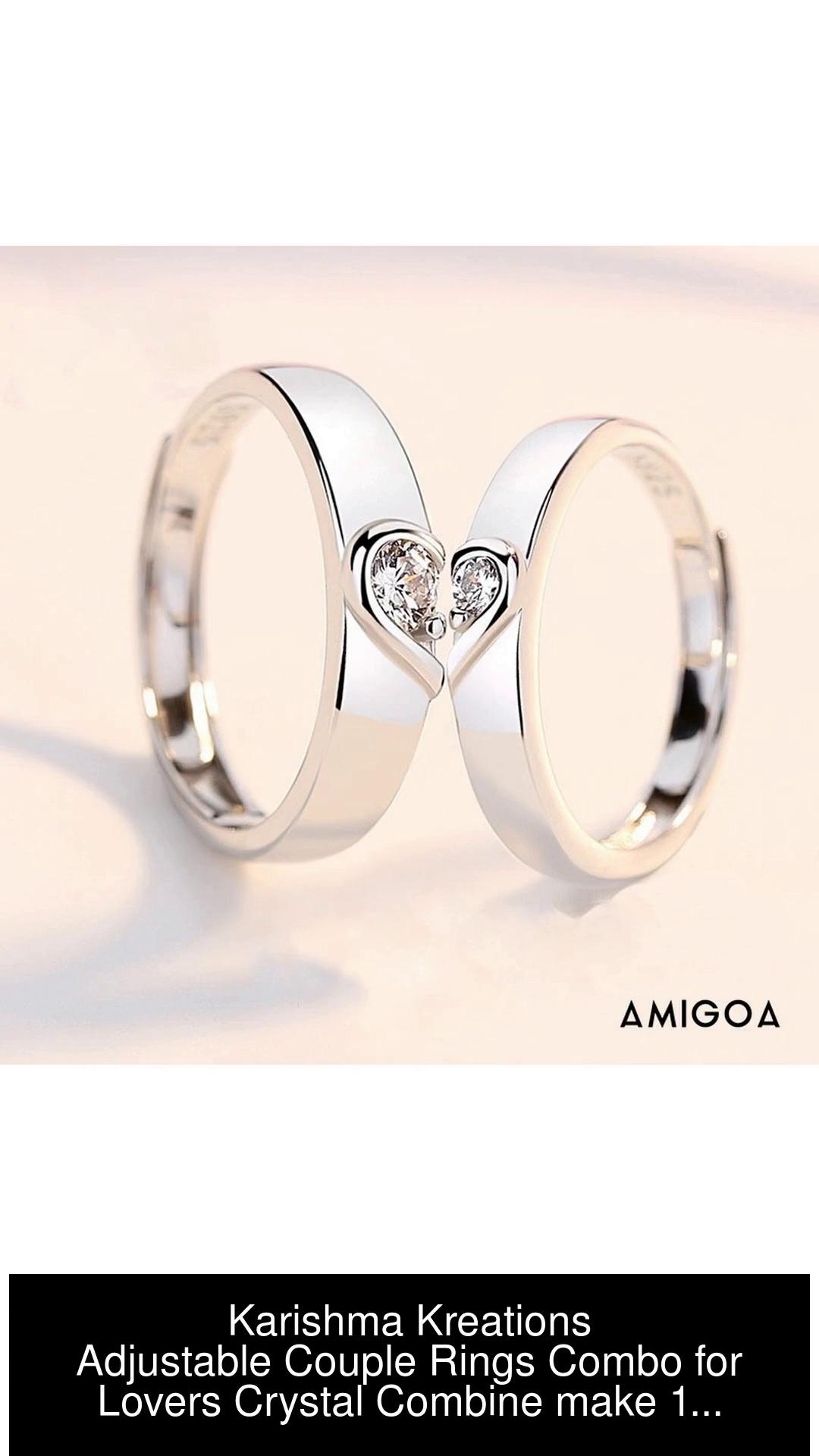Sterling Silver Zirconia Adorned Couple Rings – VOYLLA