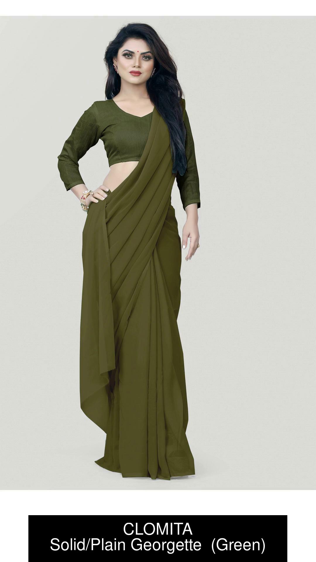 Plain georgette sarees online on sale flipkart