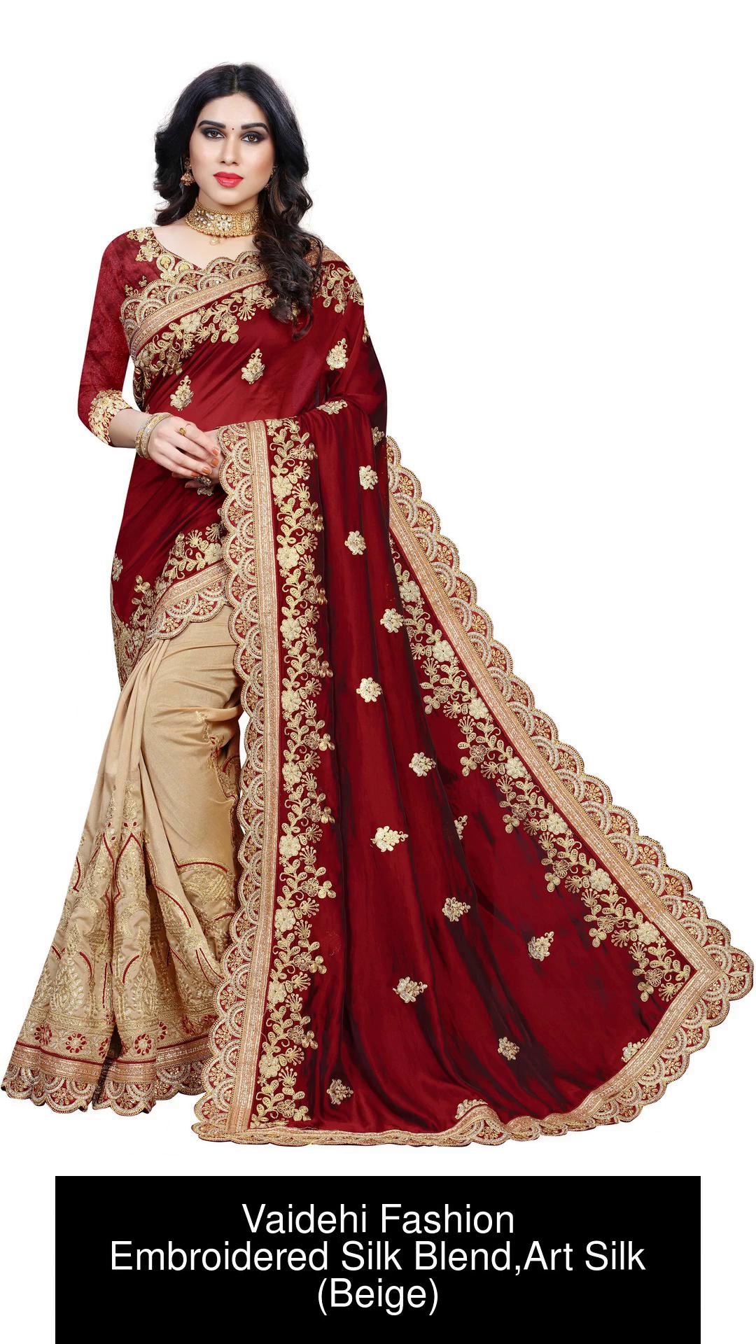 Buy Vaidehi Fashion Embroidered Bollywood Silk Blend Art Silk